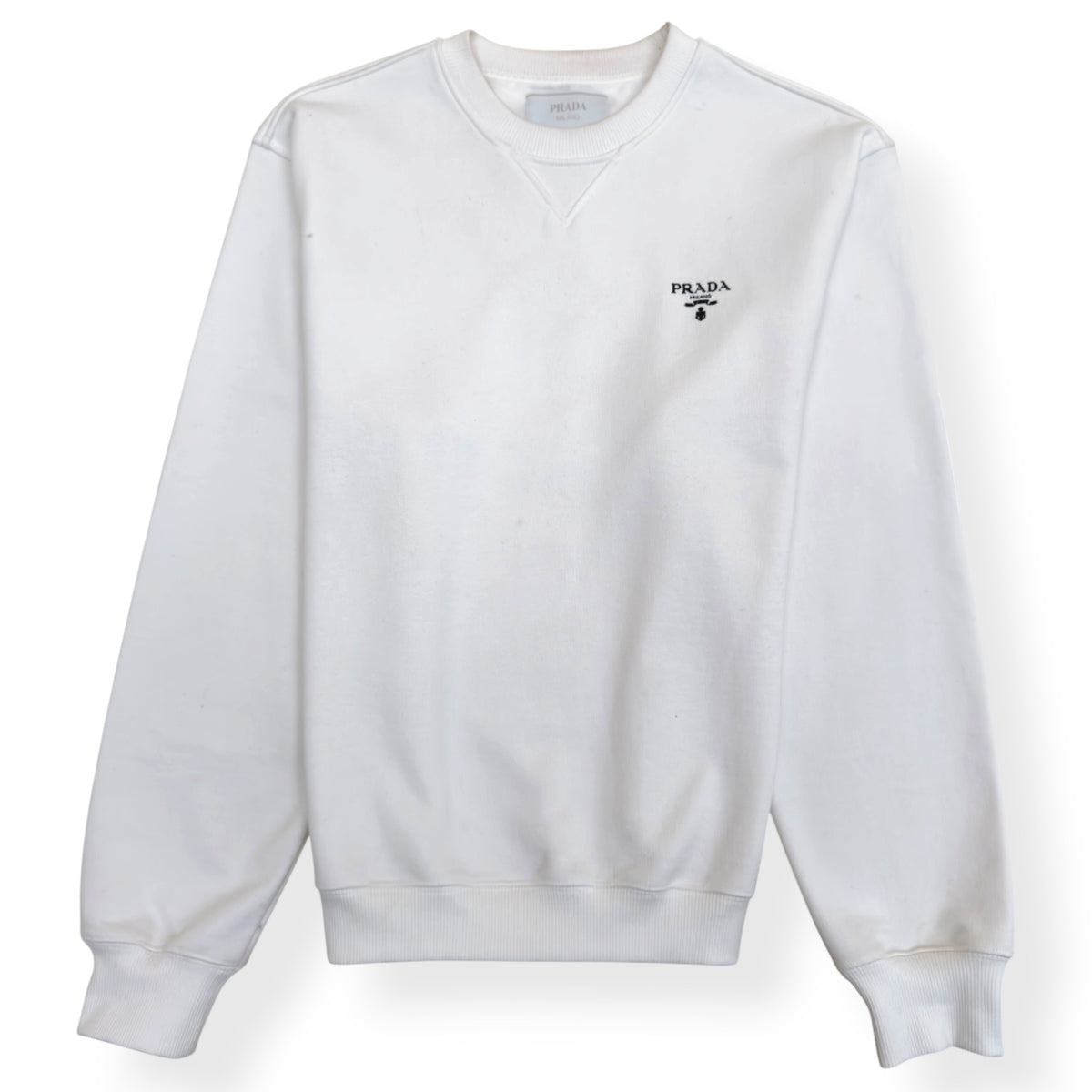 PRADA LOGO SWEATSHIRT WHITE L
