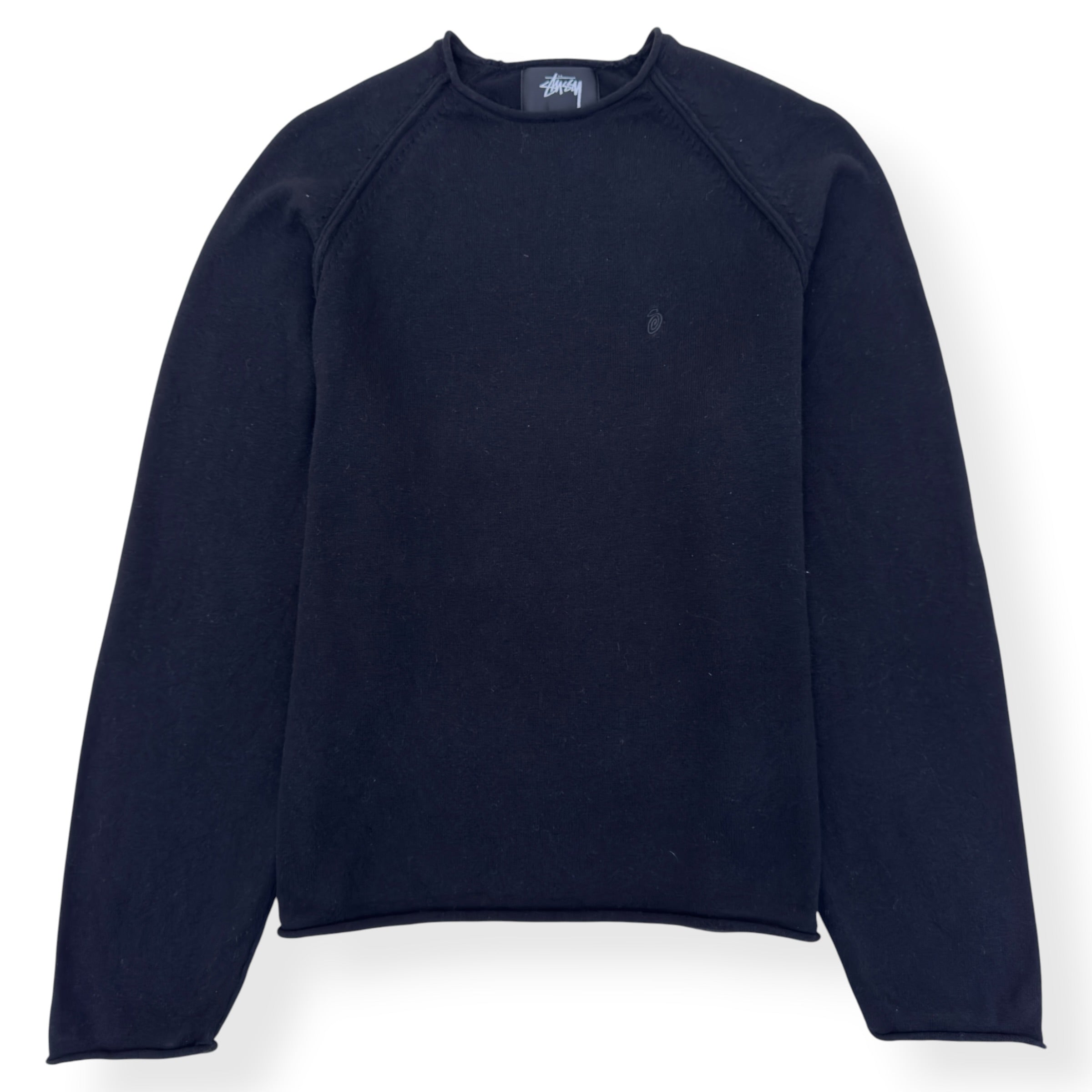 STÜSSY EXPOSED SEAM CREWNECK SWEATSHIRT BLACK S