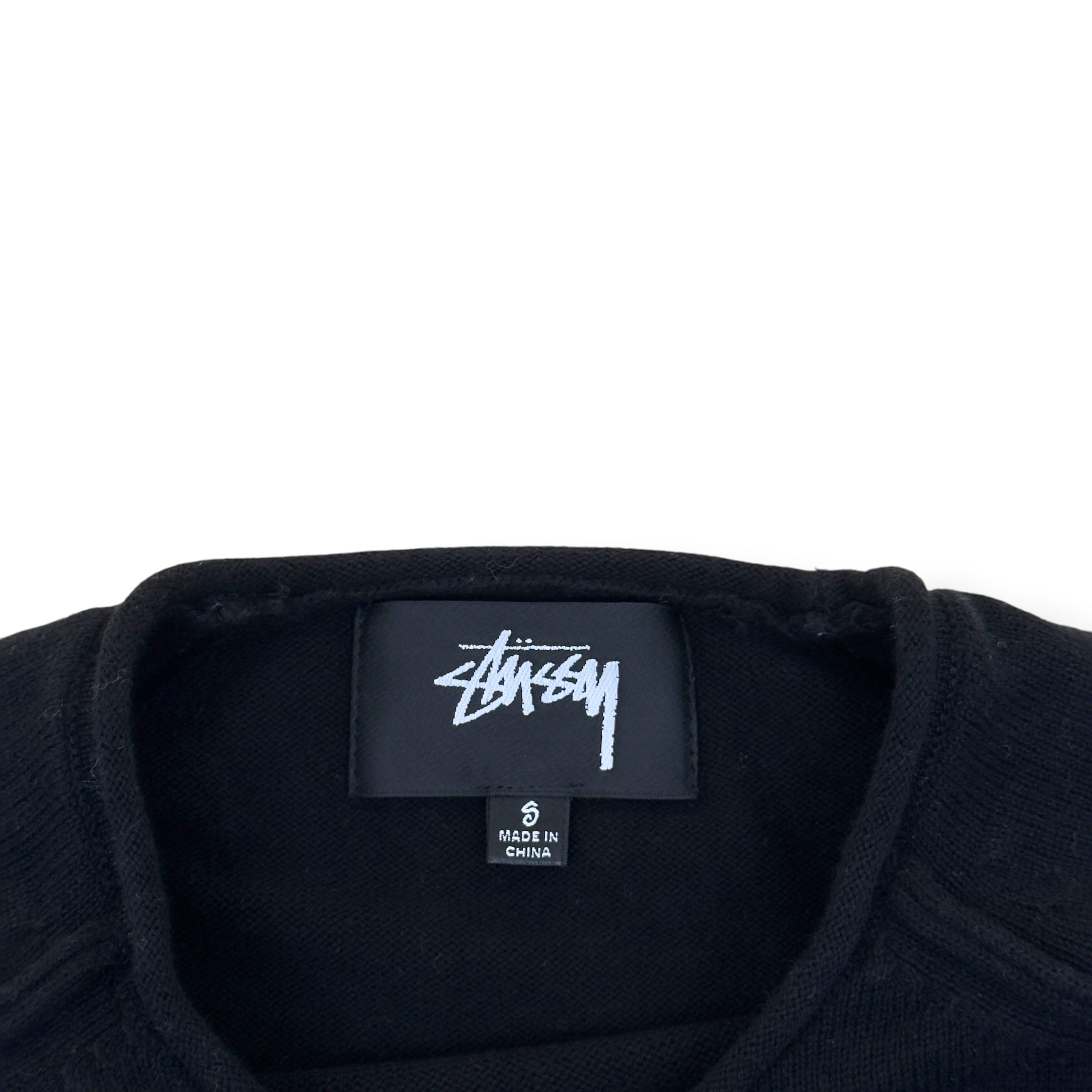 STÜSSY EXPOSED SEAM CREWNECK SWEATSHIRT BLACK S