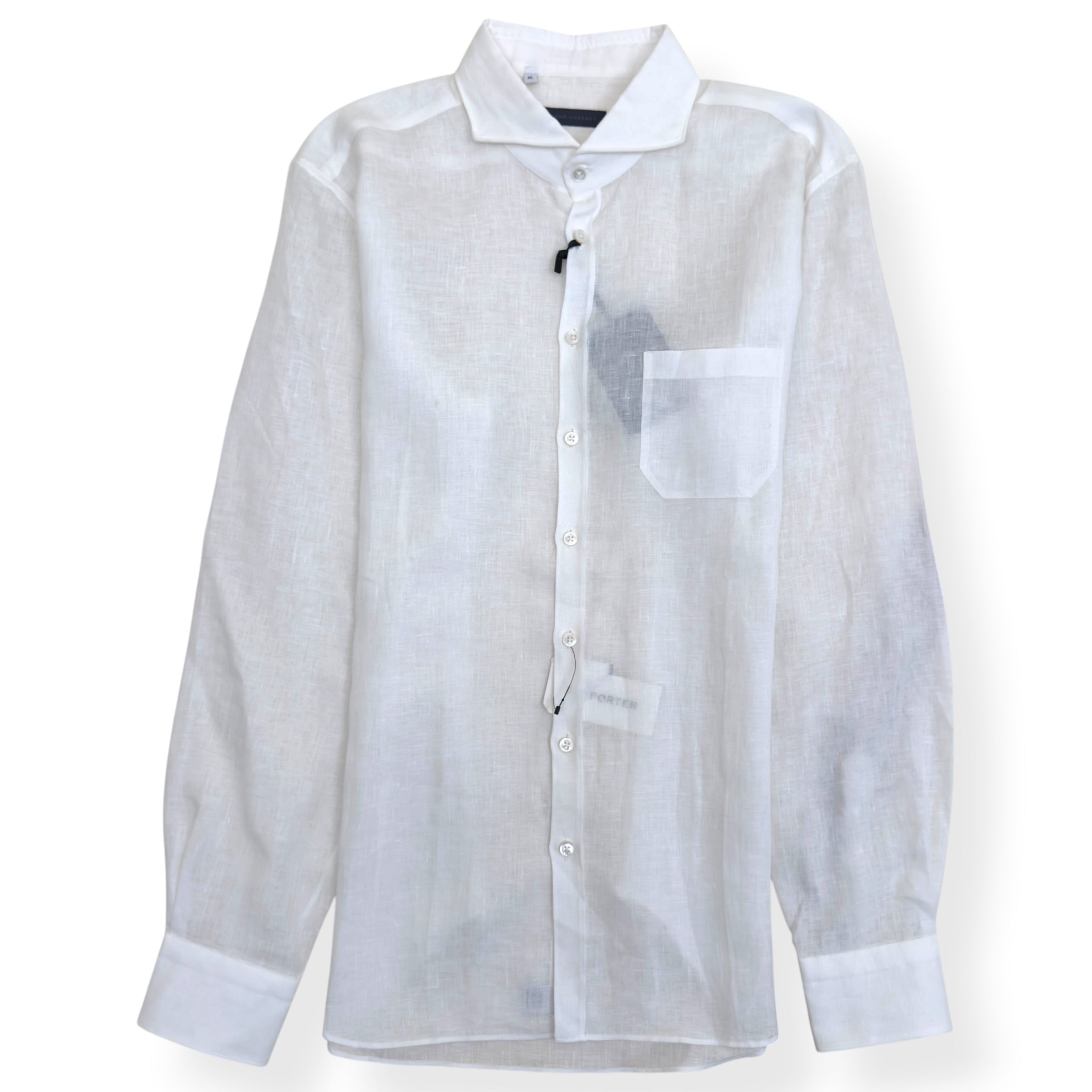 THOM SWEENEY LINEN SHIRT WHITE XL