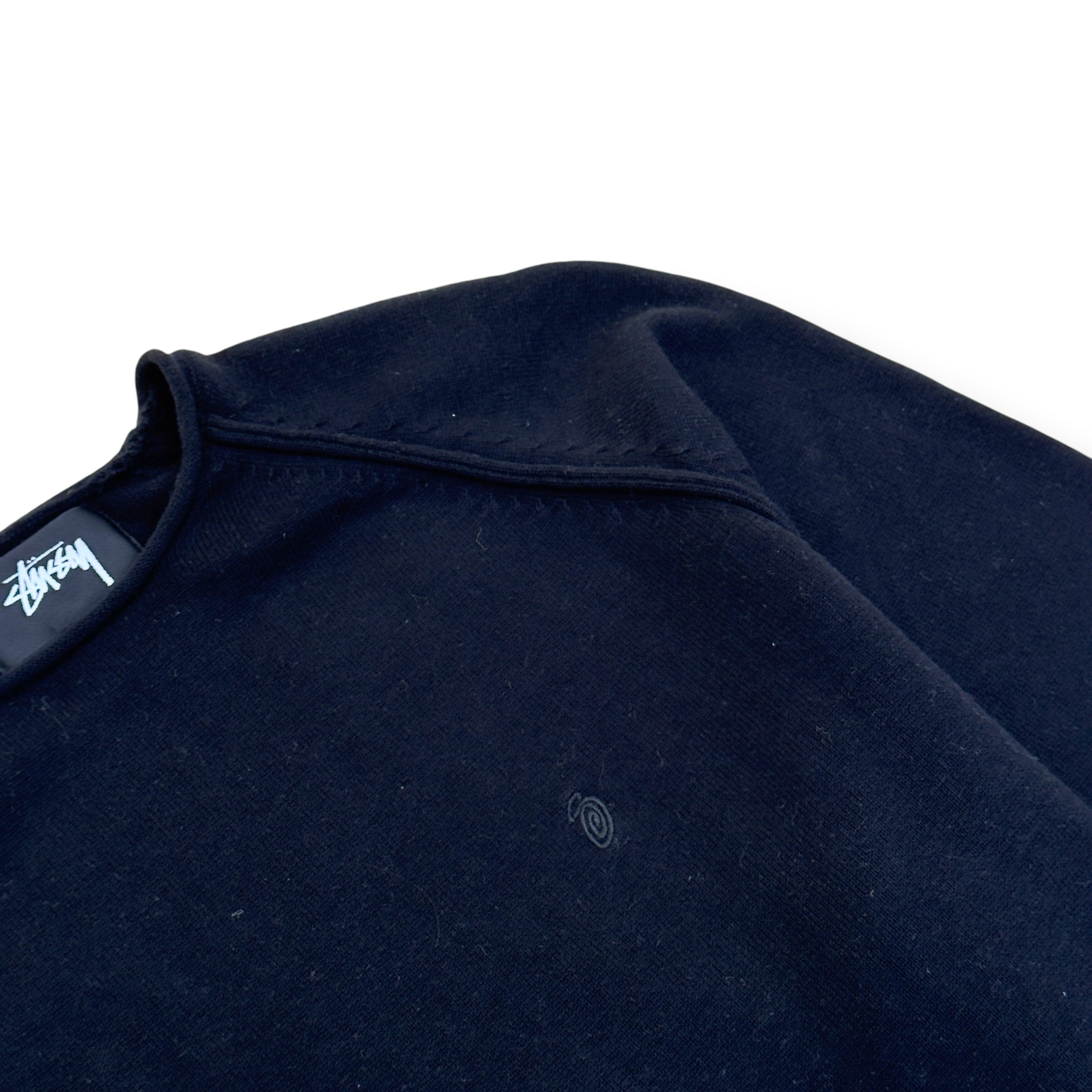STÜSSY EXPOSED SEAM CREWNECK SWEATSHIRT BLACK S