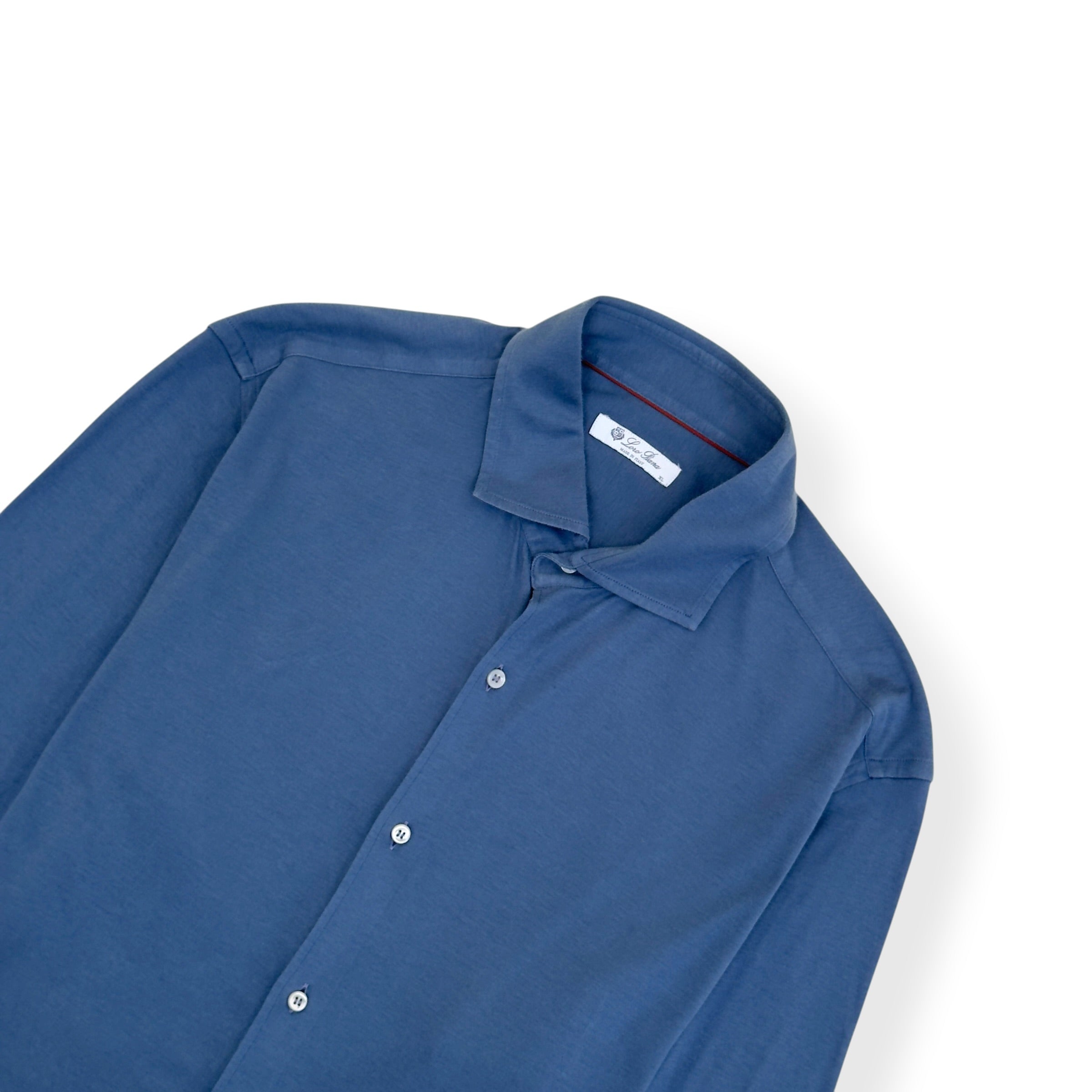 LORO PIANA JERSEY SHIRT BLUE XL