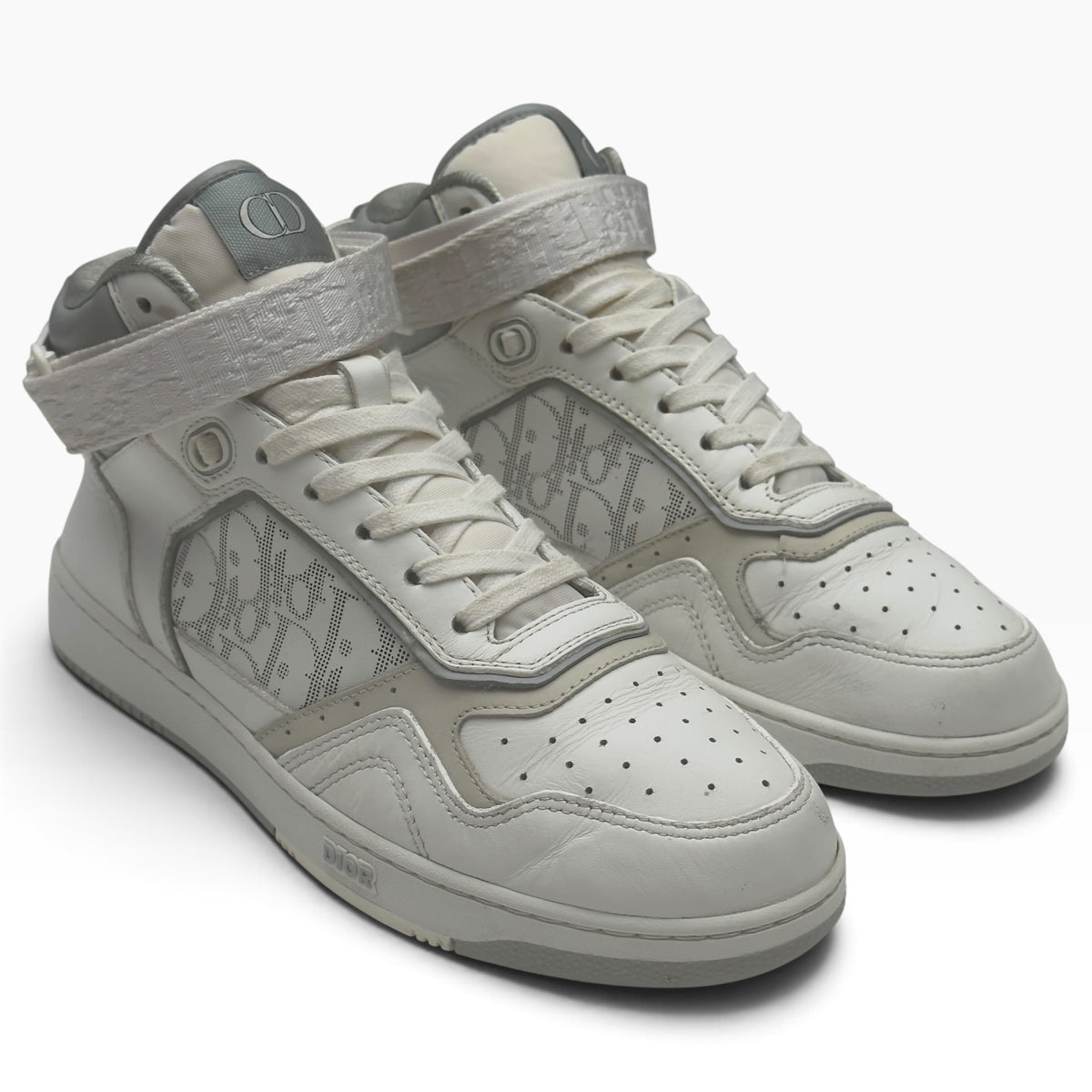 DIOR B27 HIGH TOP LEATHER SNEAKER WHITE / GREY 41 / UK7