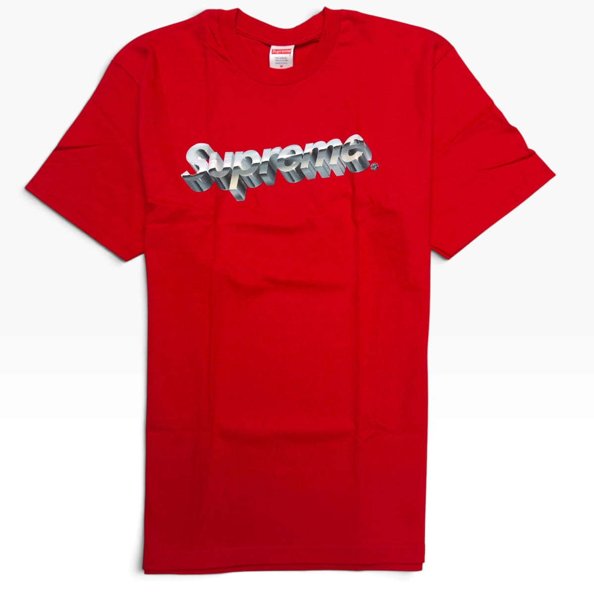 SUPREME CHROME LOGO T-SHIRT RED M