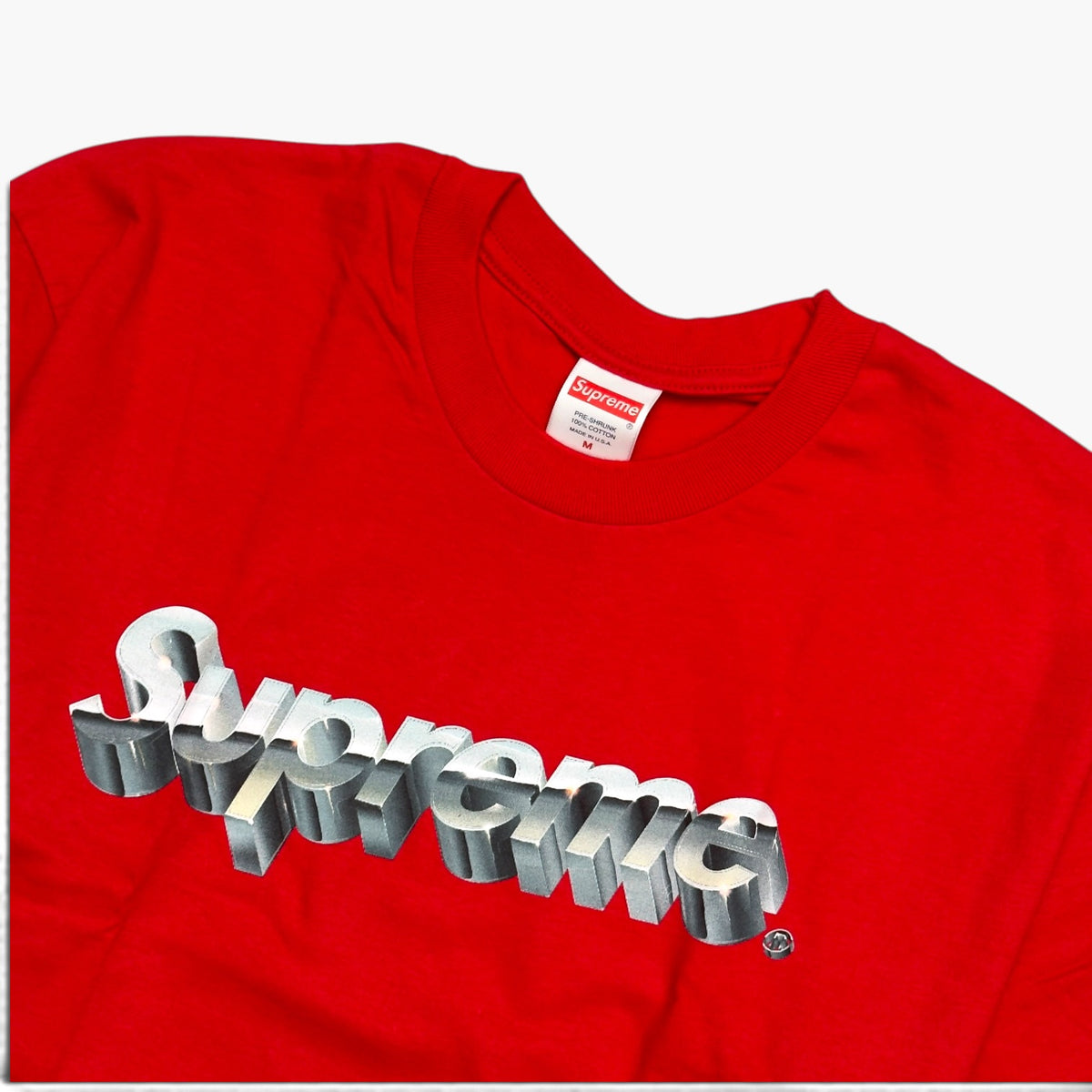SUPREME CHROME LOGO T-SHIRT RED M