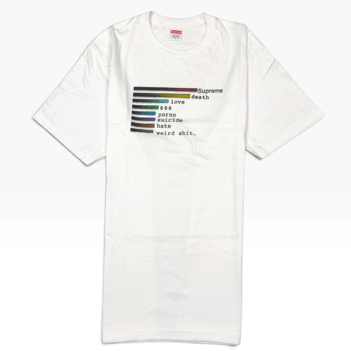 SUPREME CHART T-SHIRT WHITE L