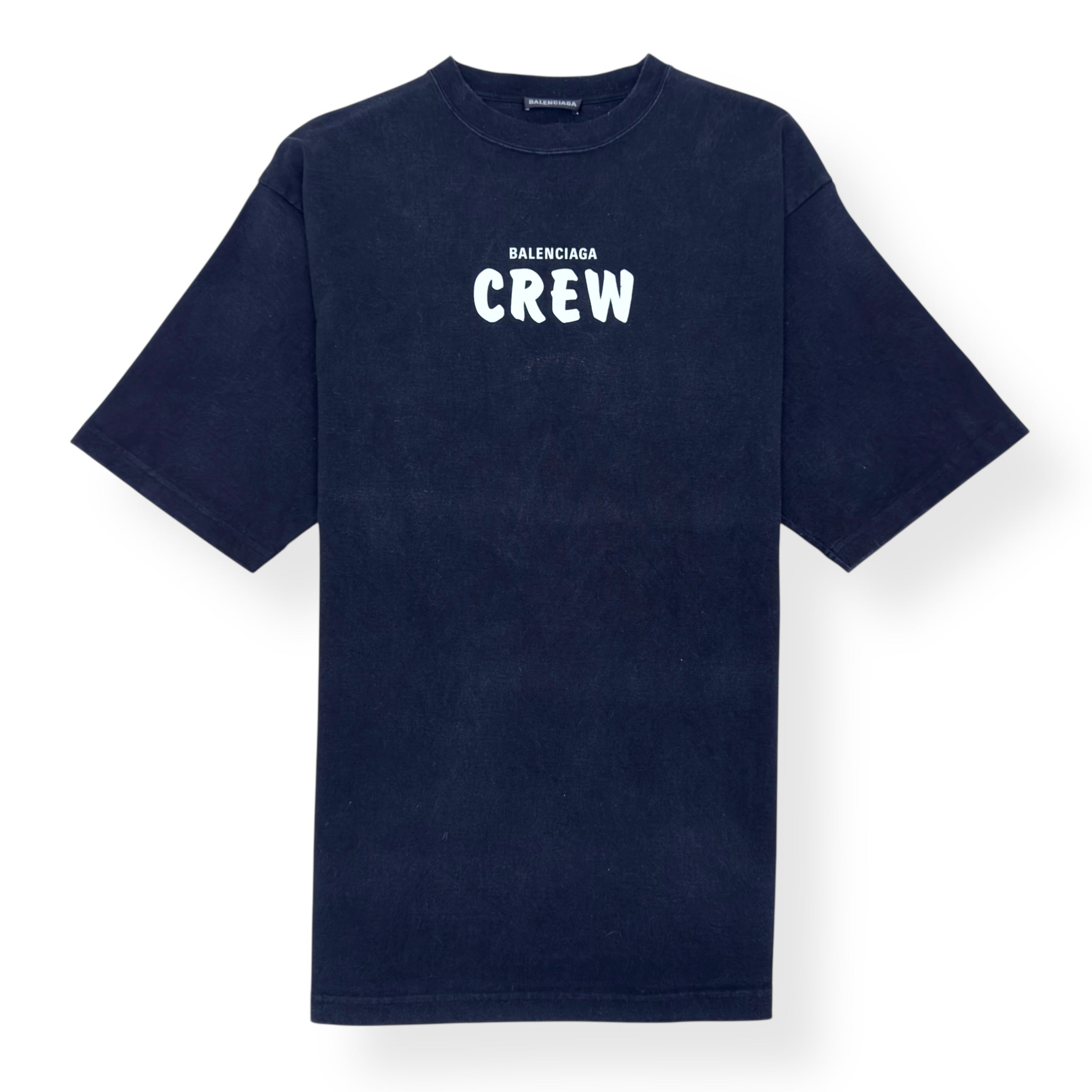 BALENCIAGA CREW COTTON T-SHIRT BLACK / WHITE M
