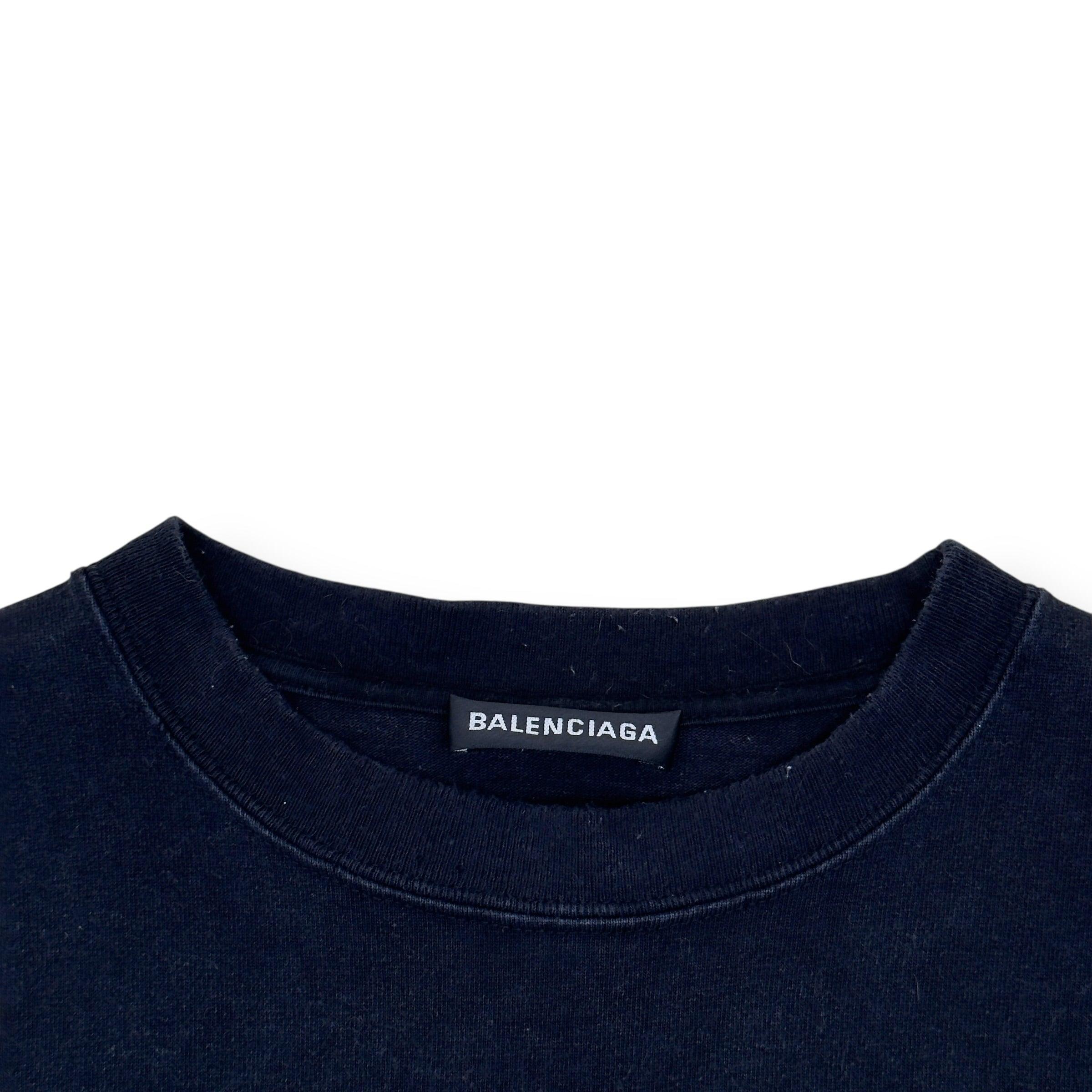 BALENCIAGA CREW COTTON T-SHIRT BLACK / WHITE M