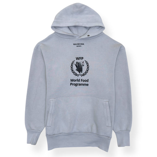 BALENCIAGA OVERSIZED WORLD FOOD PROGRAMME HOODIE WHITE XS