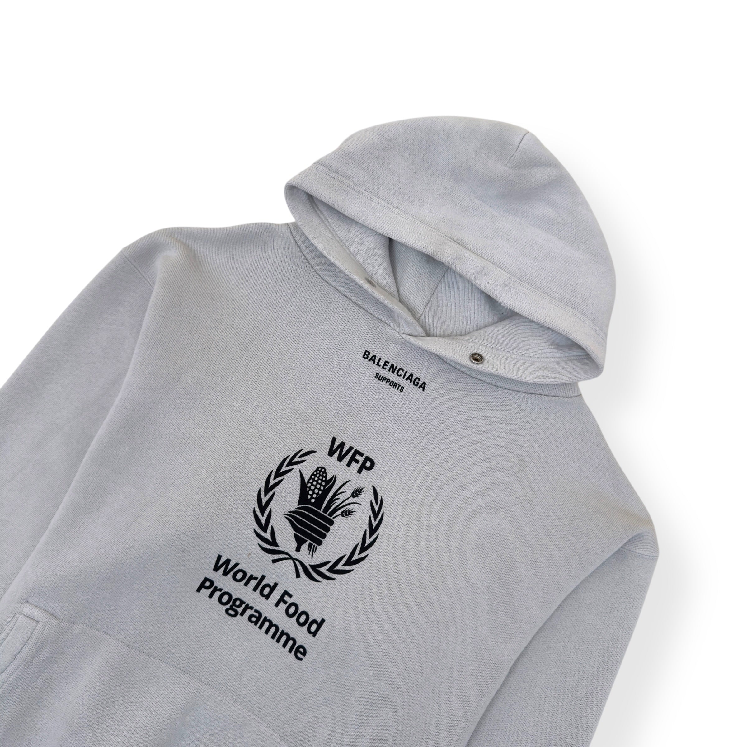 BALENCIAGA OVERSIZED WORLD FOOD PROGRAMME HOODIE WHITE XS