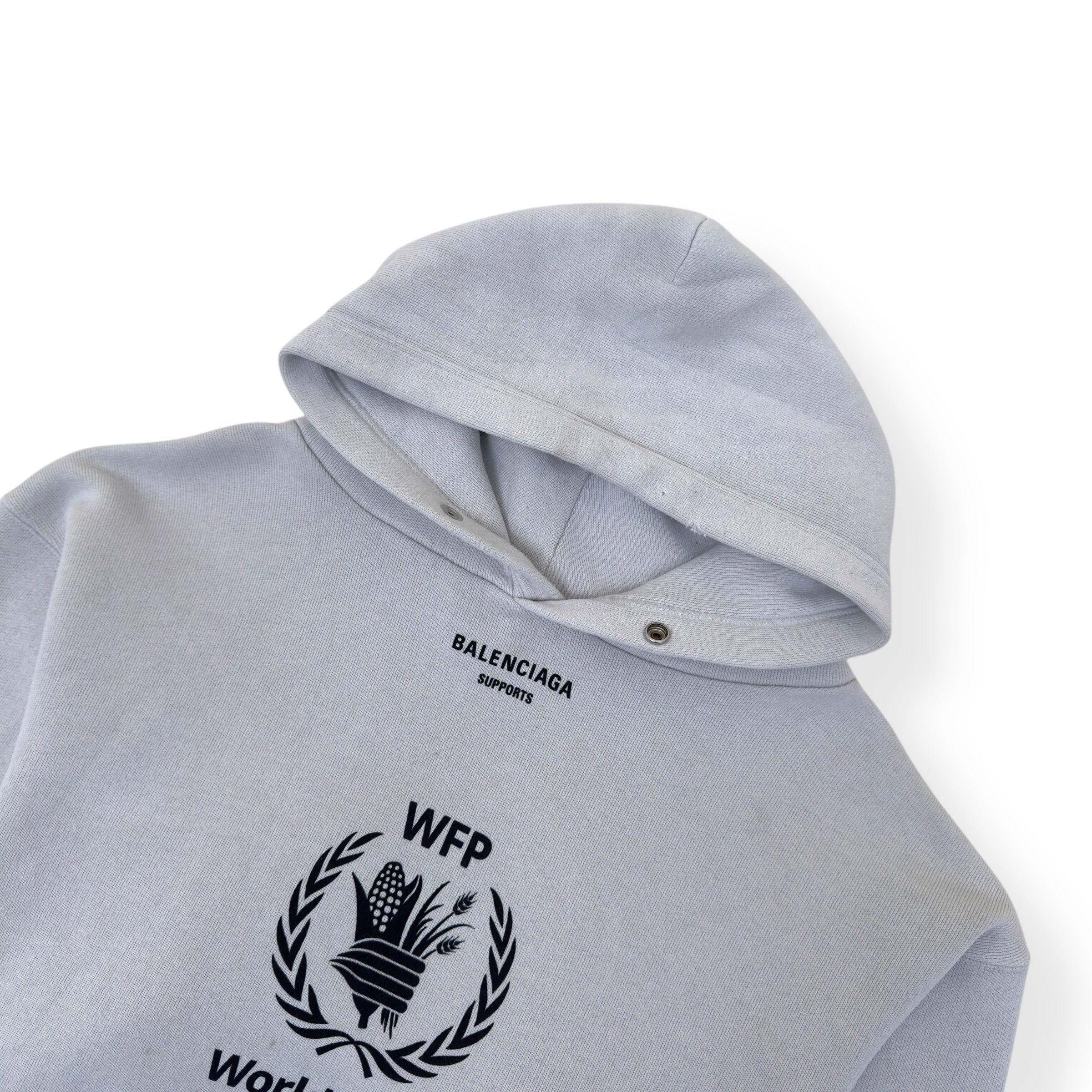 BALENCIAGA OVERSIZED WORLD FOOD PROGRAMME HOODIE WHITE XS
