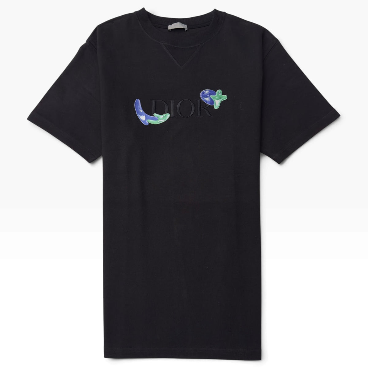DIOR X KENNY SCHARF LOGO T-SHIRT BLACK S