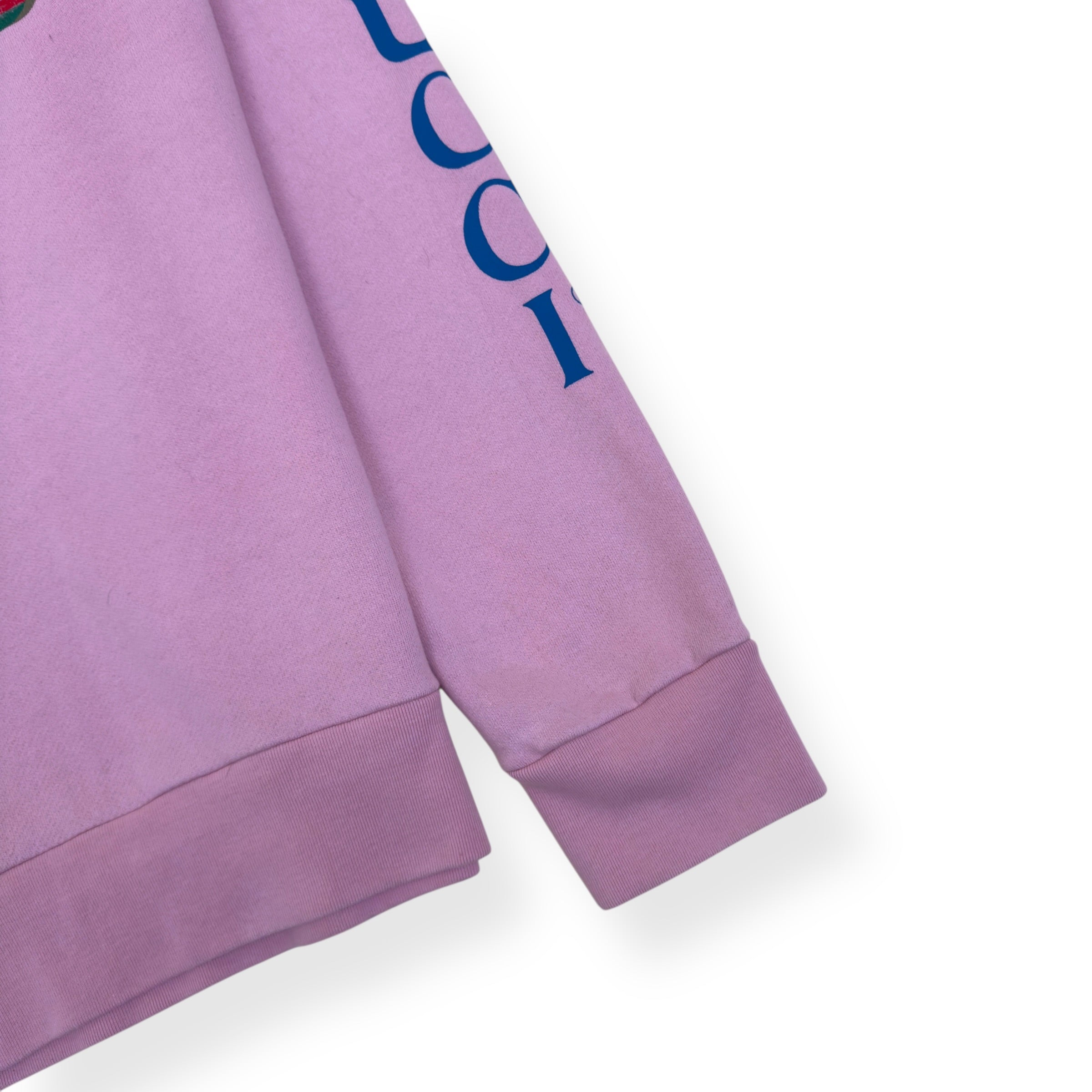 GUCCI VINTAGE LOGO DRAGON HOODIE PINK XXL