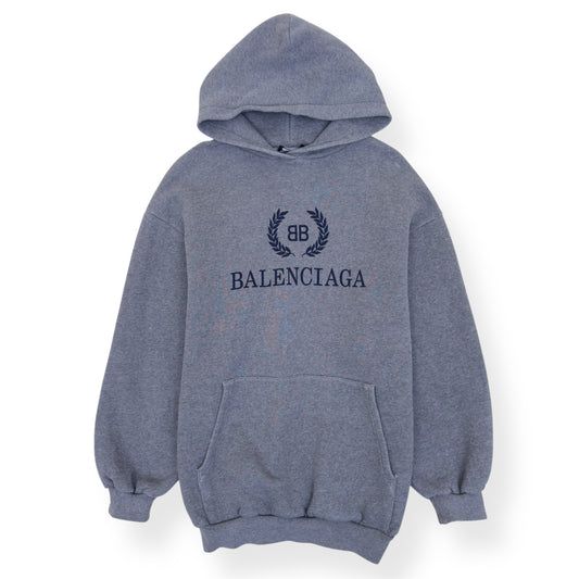 BALENCIAGA BB CREST LOGO COTTON-JERSEY HOODIE M