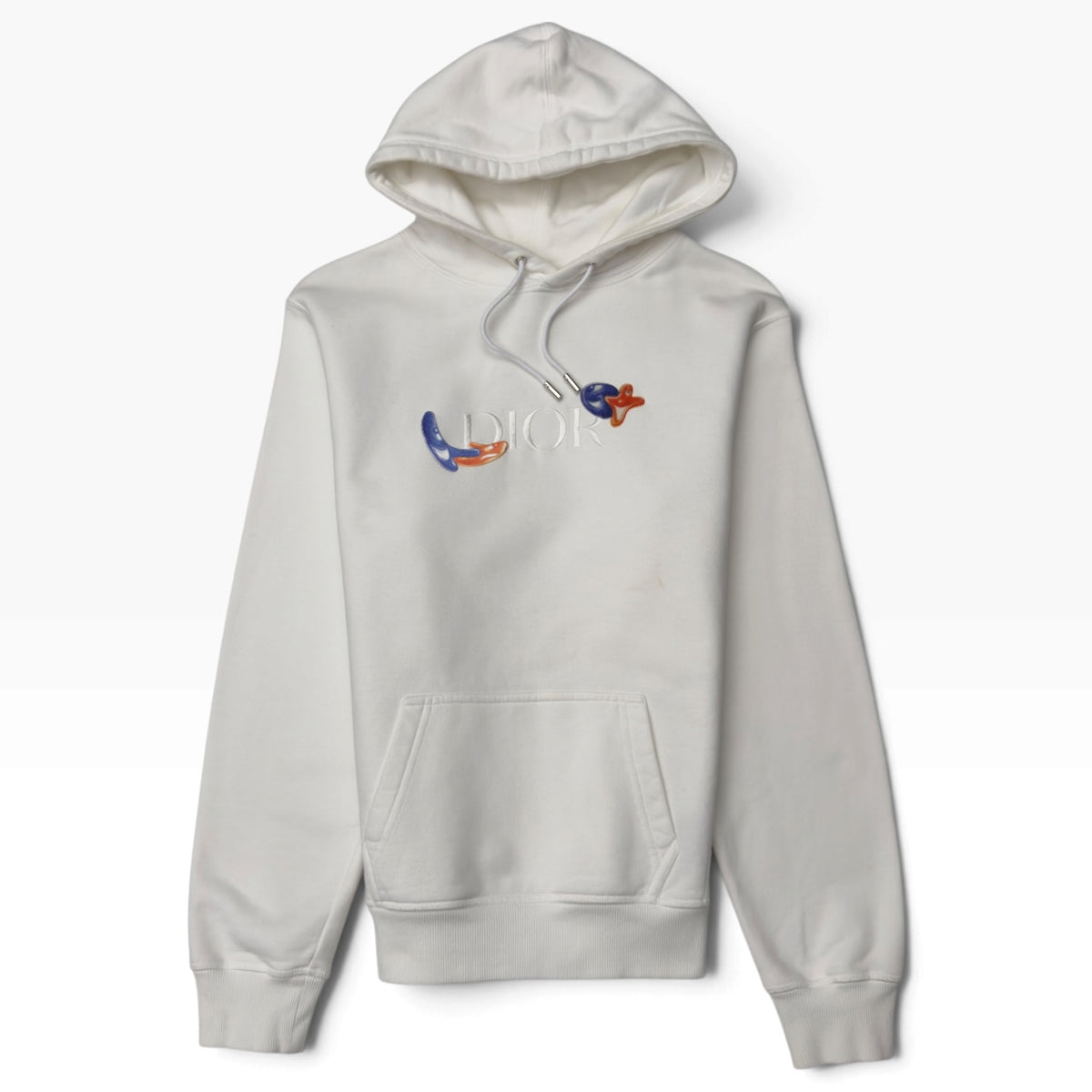 DIOR X KENNY SCHARF LOGO HOODIE WHITE XS