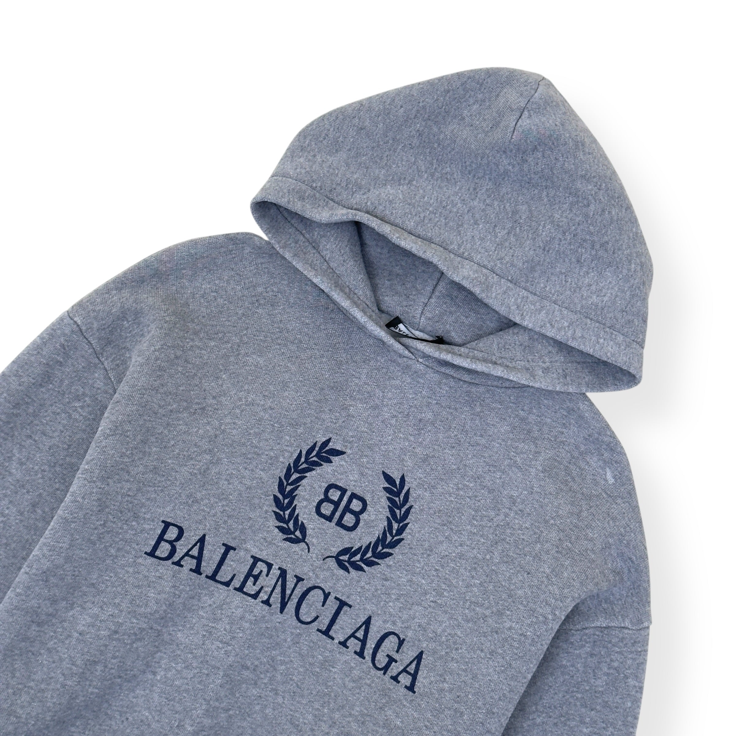 BALENCIAGA BB CREST LOGO COTTON-JERSEY HOODIE M