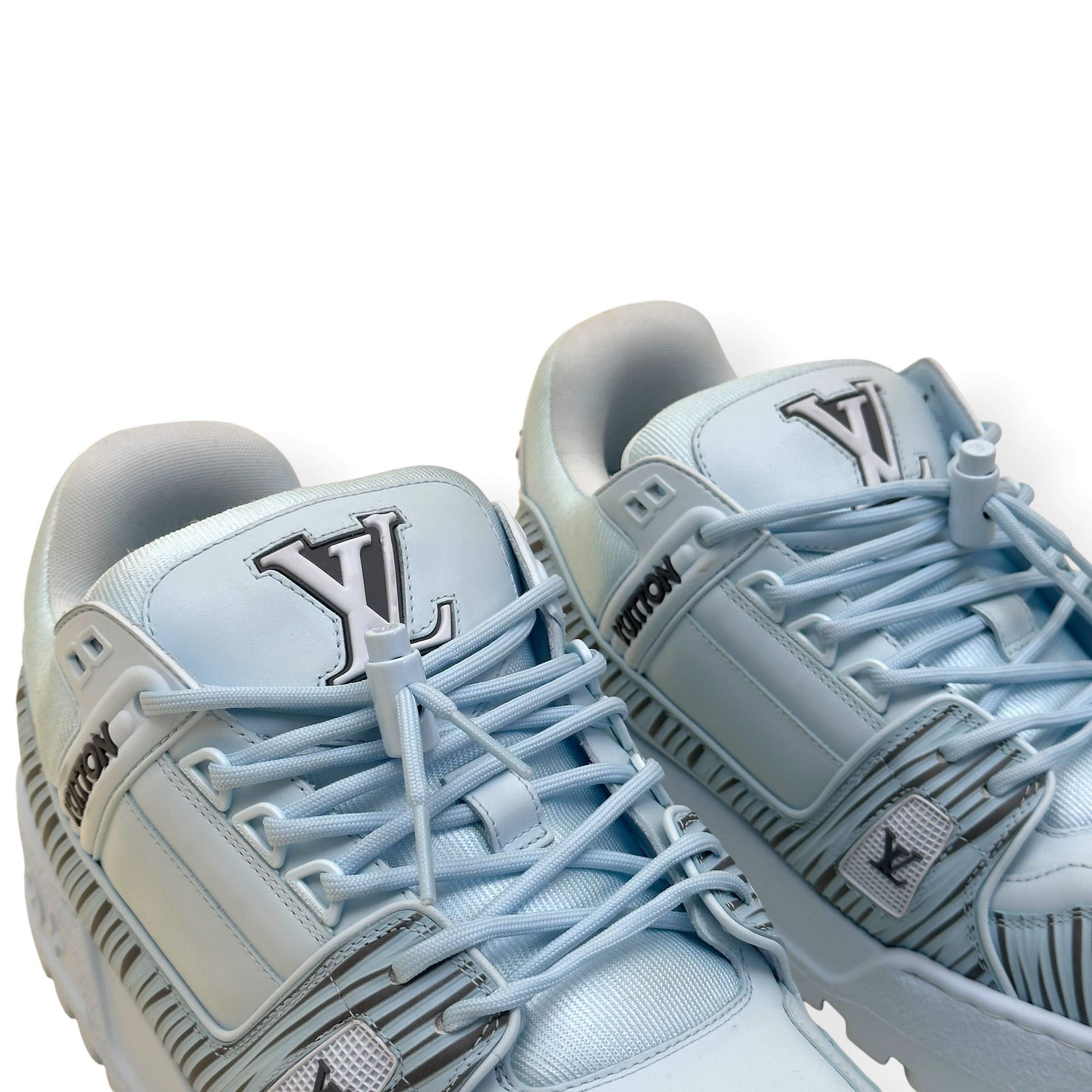 LOUIS VUITTON X PARK SEO-BO LV TRAINER MAXI SNEAKER LIGHT BLUE UK10