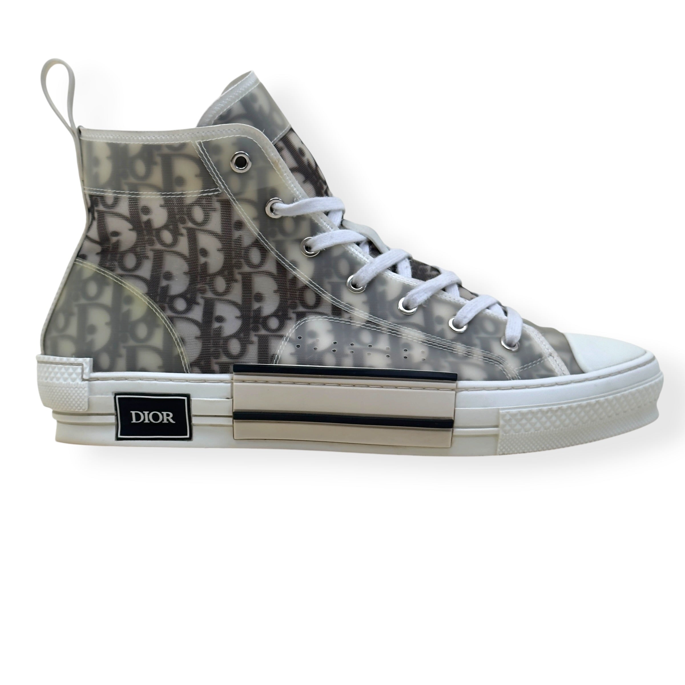 DIOR B23 OBLIQUE HIGH-TOP SNEAKER BLACK / WHITE 44 / UK10