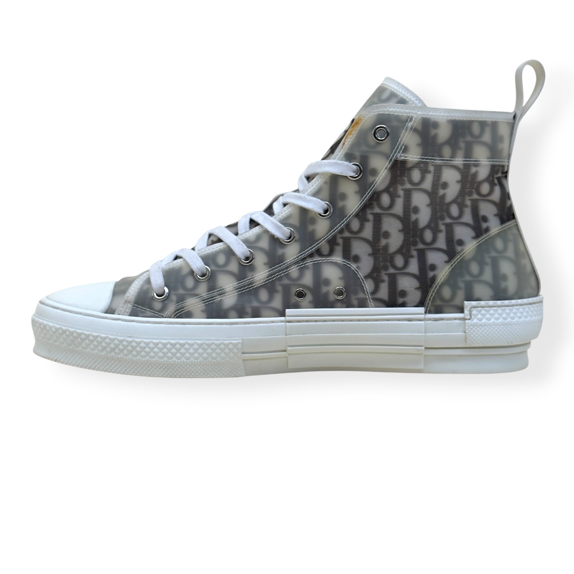 DIOR B23 OBLIQUE HIGH-TOP SNEAKER BLACK / WHITE 44 / UK10