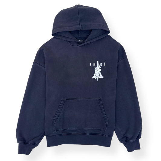 AMIRI DAGGER GRAPHIC PRINT HOODIE BLACK / WHITE XL