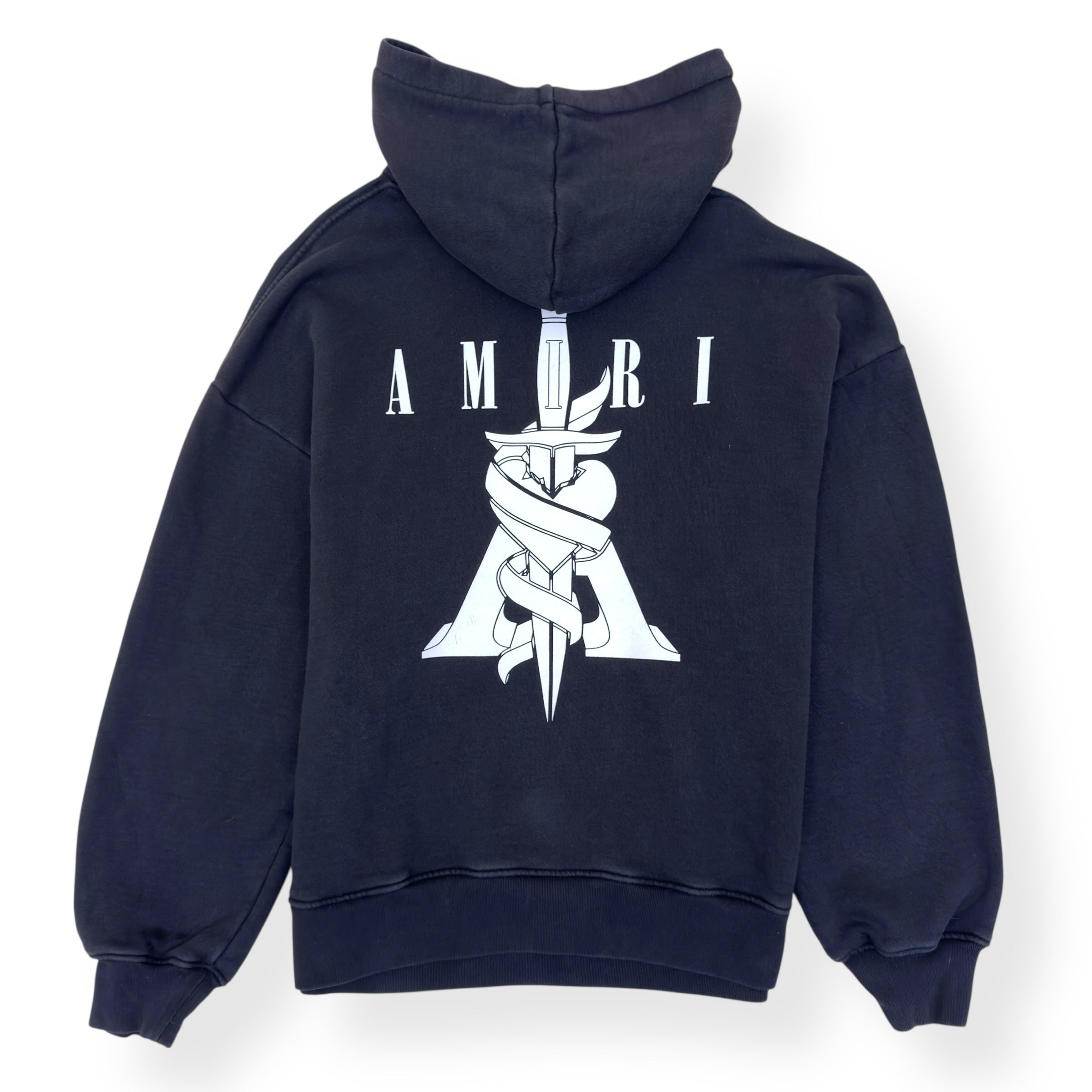 AMIRI DAGGER GRAPHIC PRINT HOODIE BLACK / WHITE XL