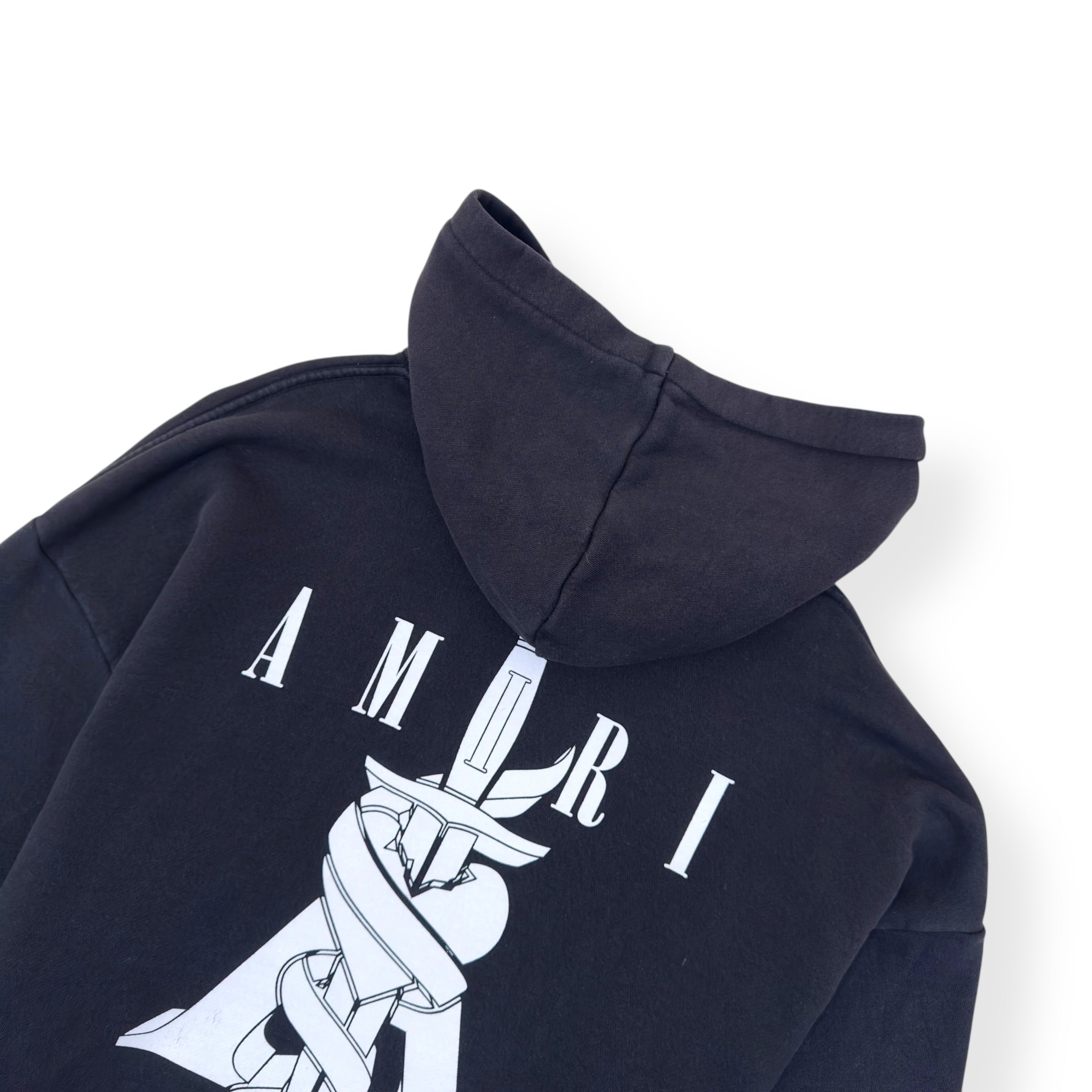 AMIRI DAGGER GRAPHIC PRINT HOODIE BLACK / WHITE XL