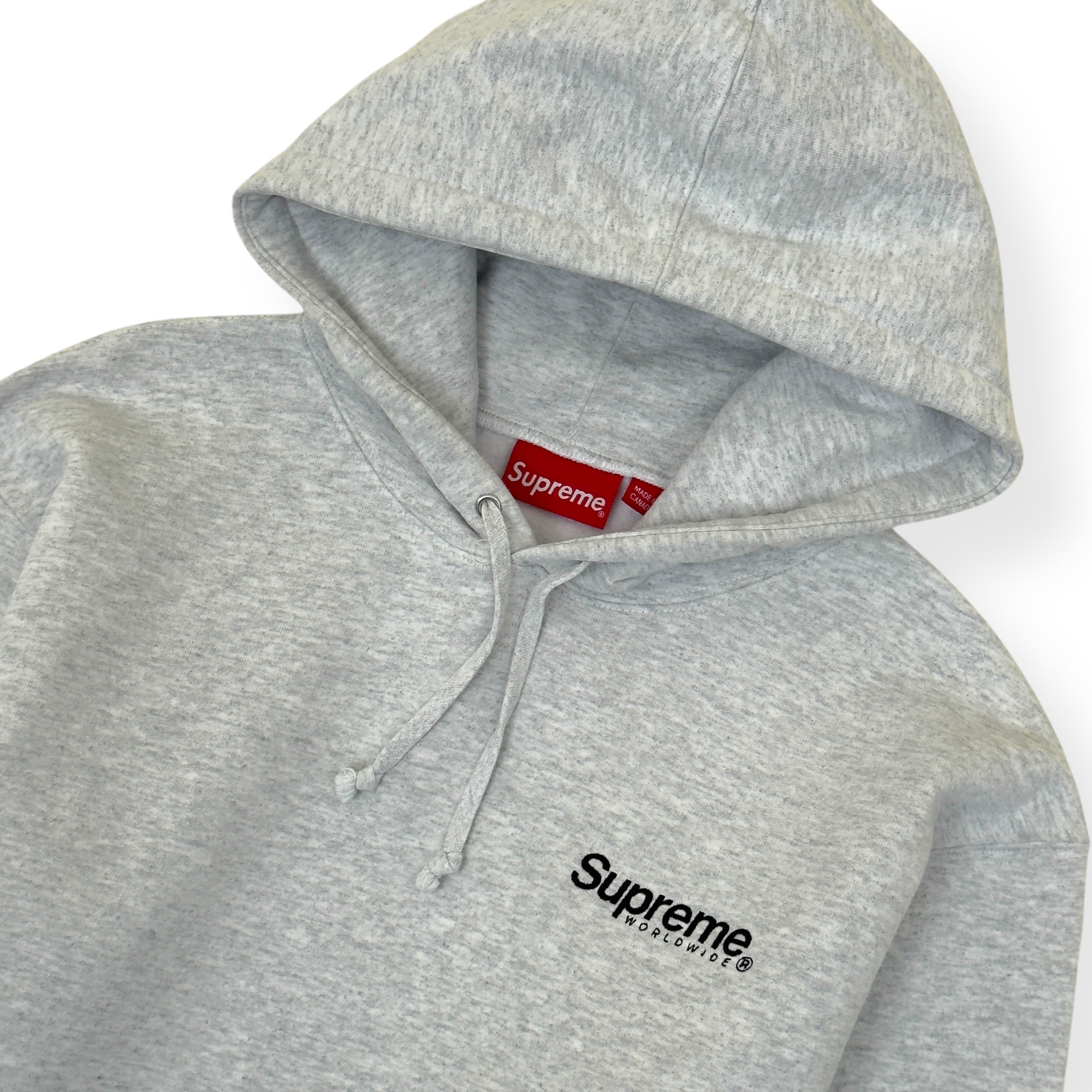 SUPREME WORLDWIDE HOODIE GREY / BLACK M