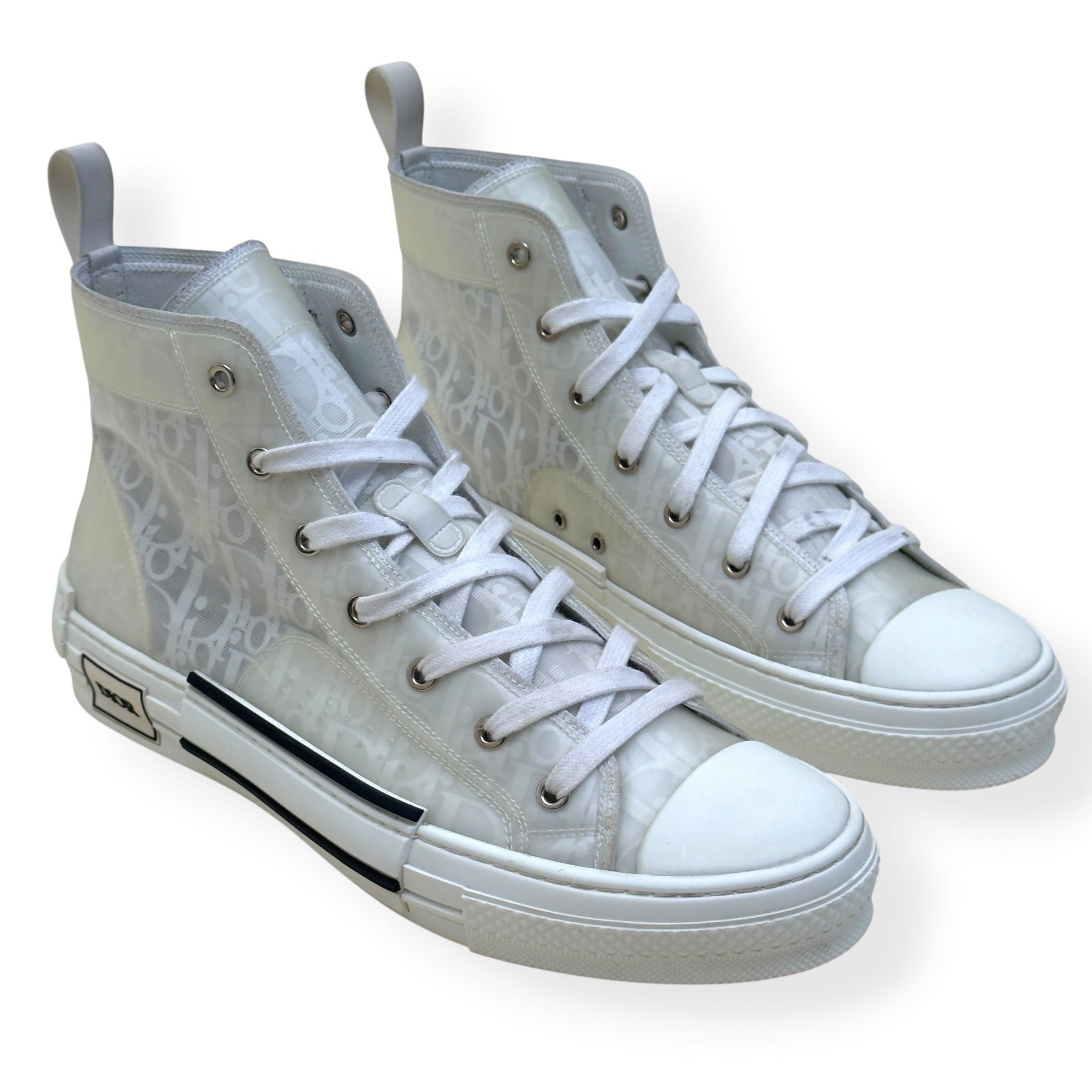 DIOR B23 OBLIQUE HIGH-TOP SNEAKER WHITE 44 / UK10