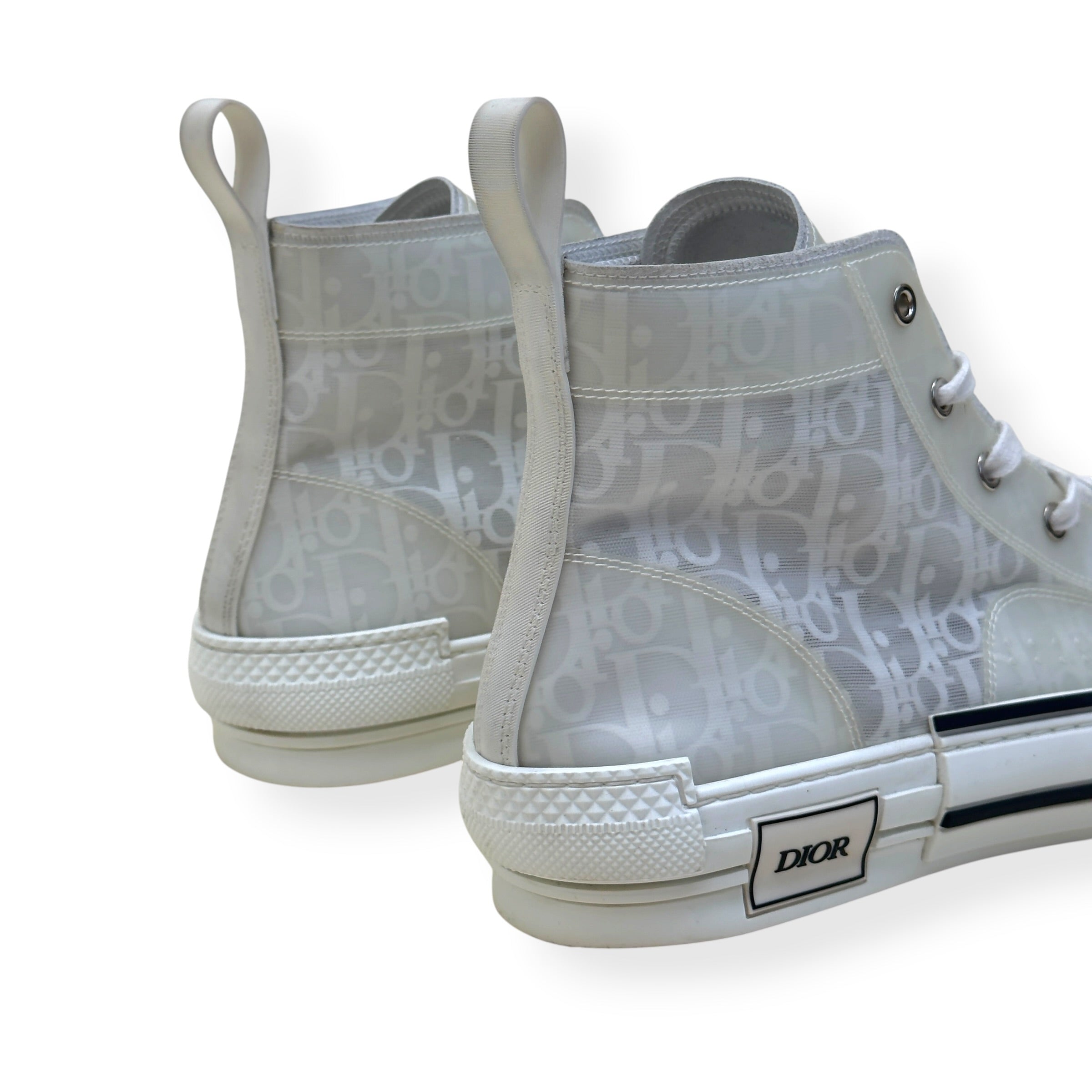 DIOR B23 OBLIQUE HIGH-TOP SNEAKER WHITE 44 / UK10