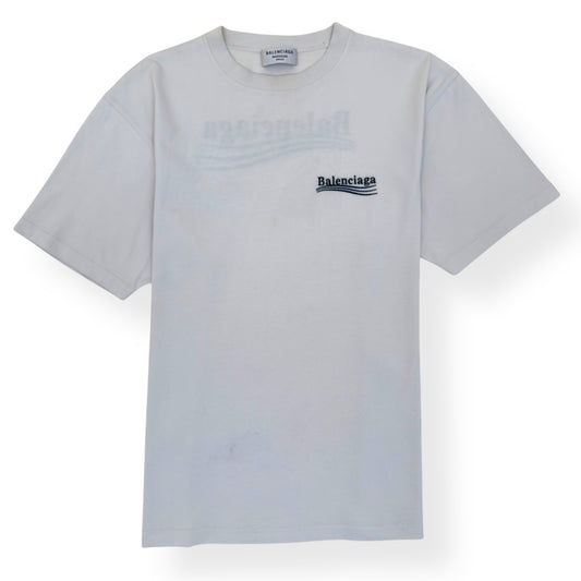 BALENCIAGA POLITICAL LOGO T-SHIRT WHITE XS