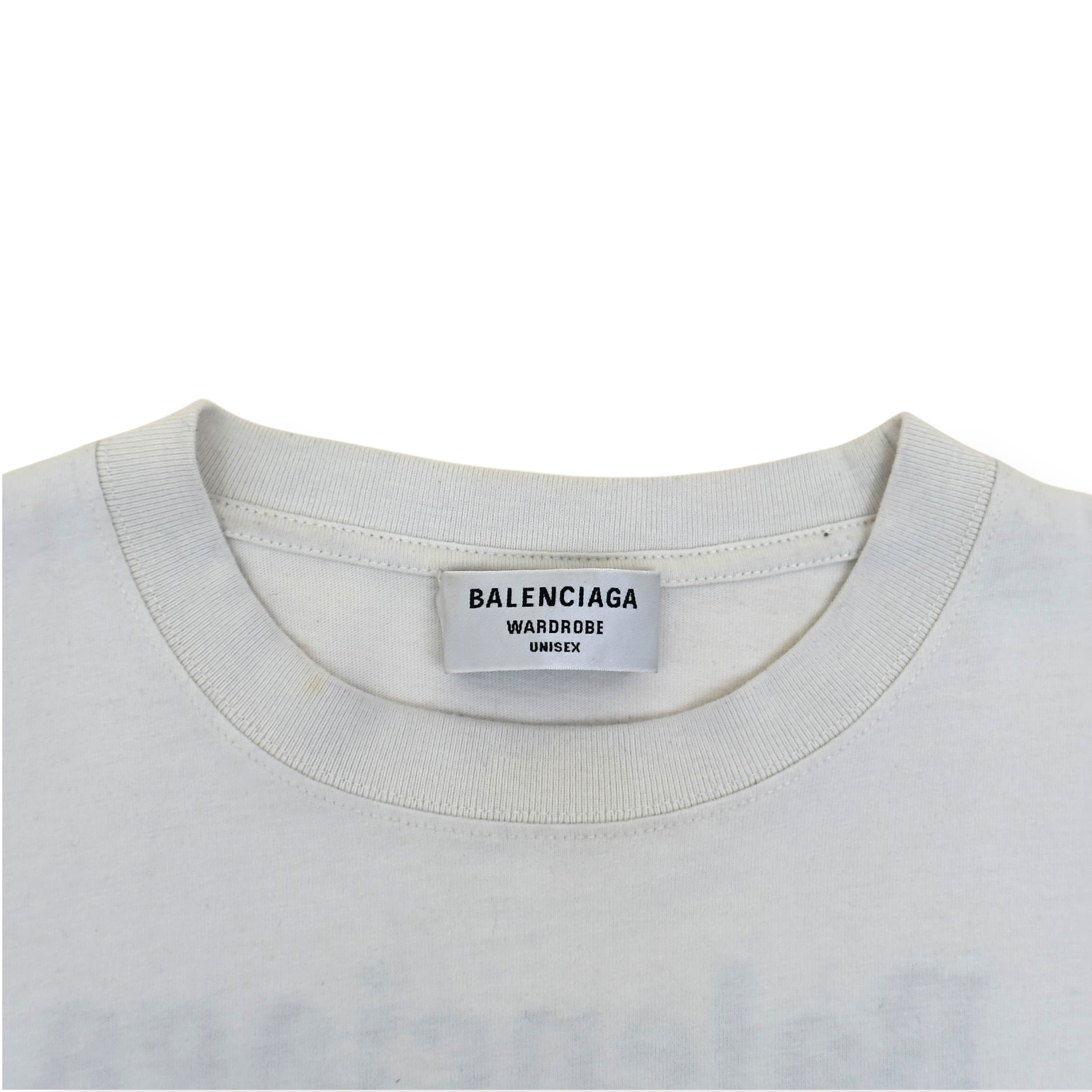 BALENCIAGA POLITICAL LOGO T-SHIRT WHITE XS