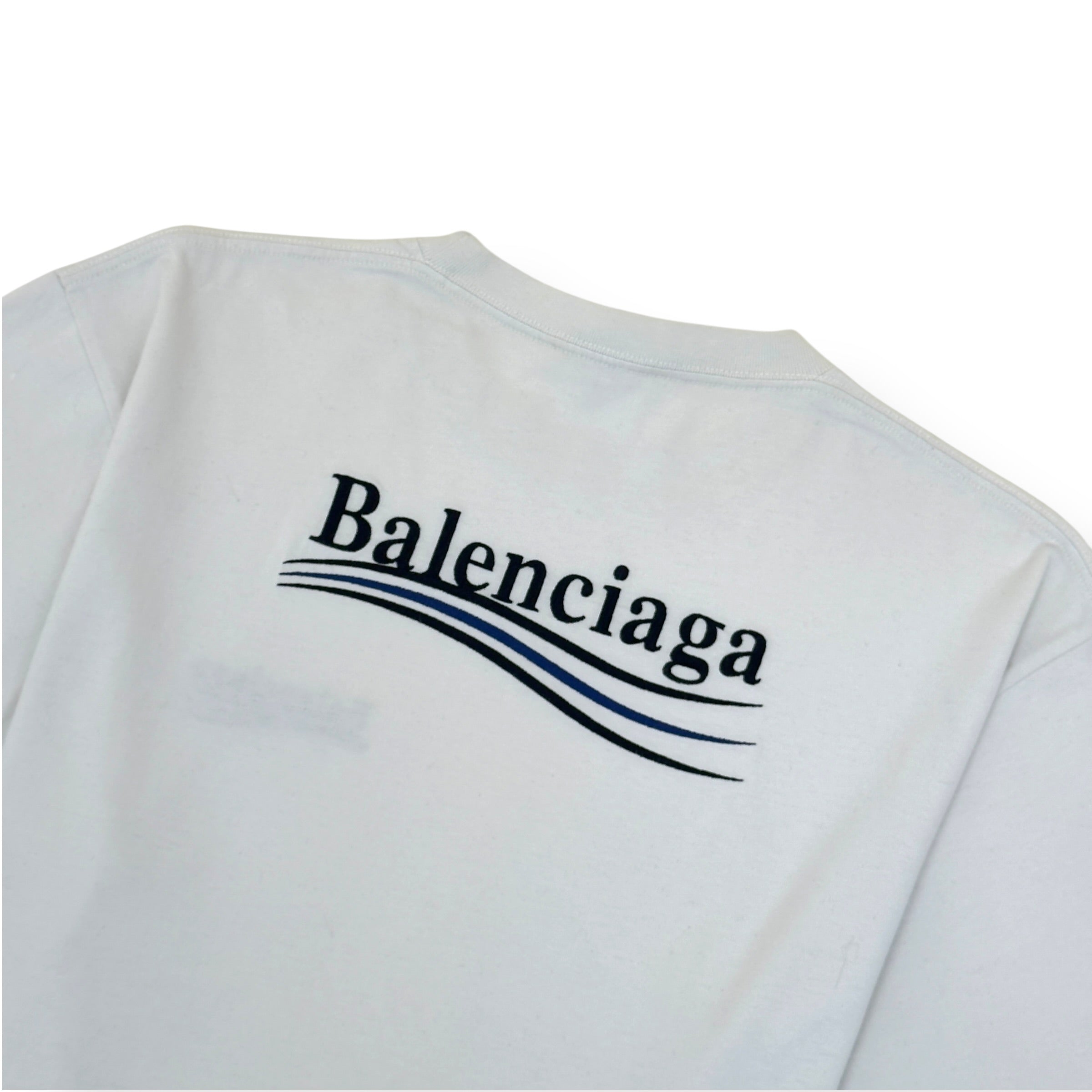 BALENCIAGA POLITICAL LOGO T-SHIRT WHITE XS