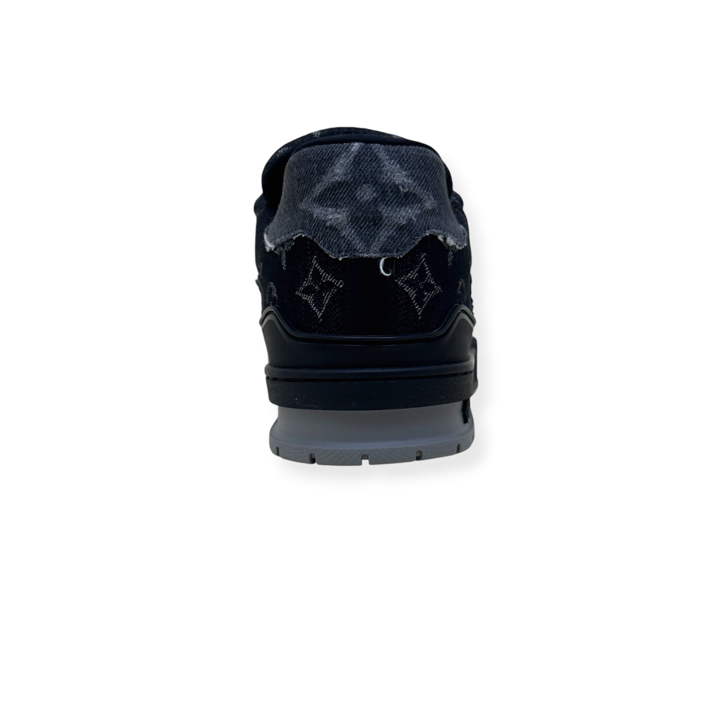 LOUIS VUITTON LV TRAINER MONOGRAM DENIM SNEAKER BLACK UK8