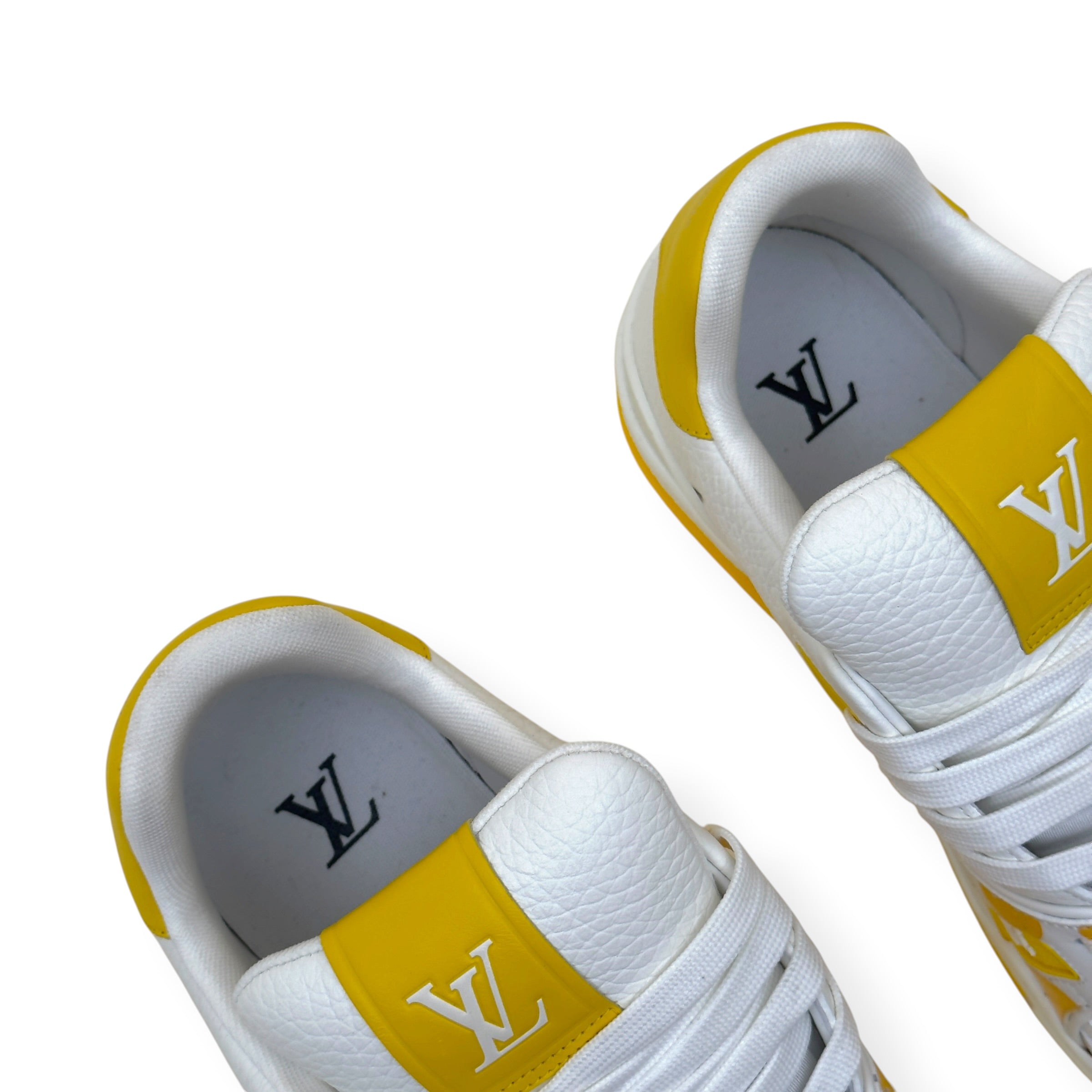 LOUIS VUITTON X YAYOI KUSAMA LV TRAINER SNEAKER WHITE / YELLOW UK8