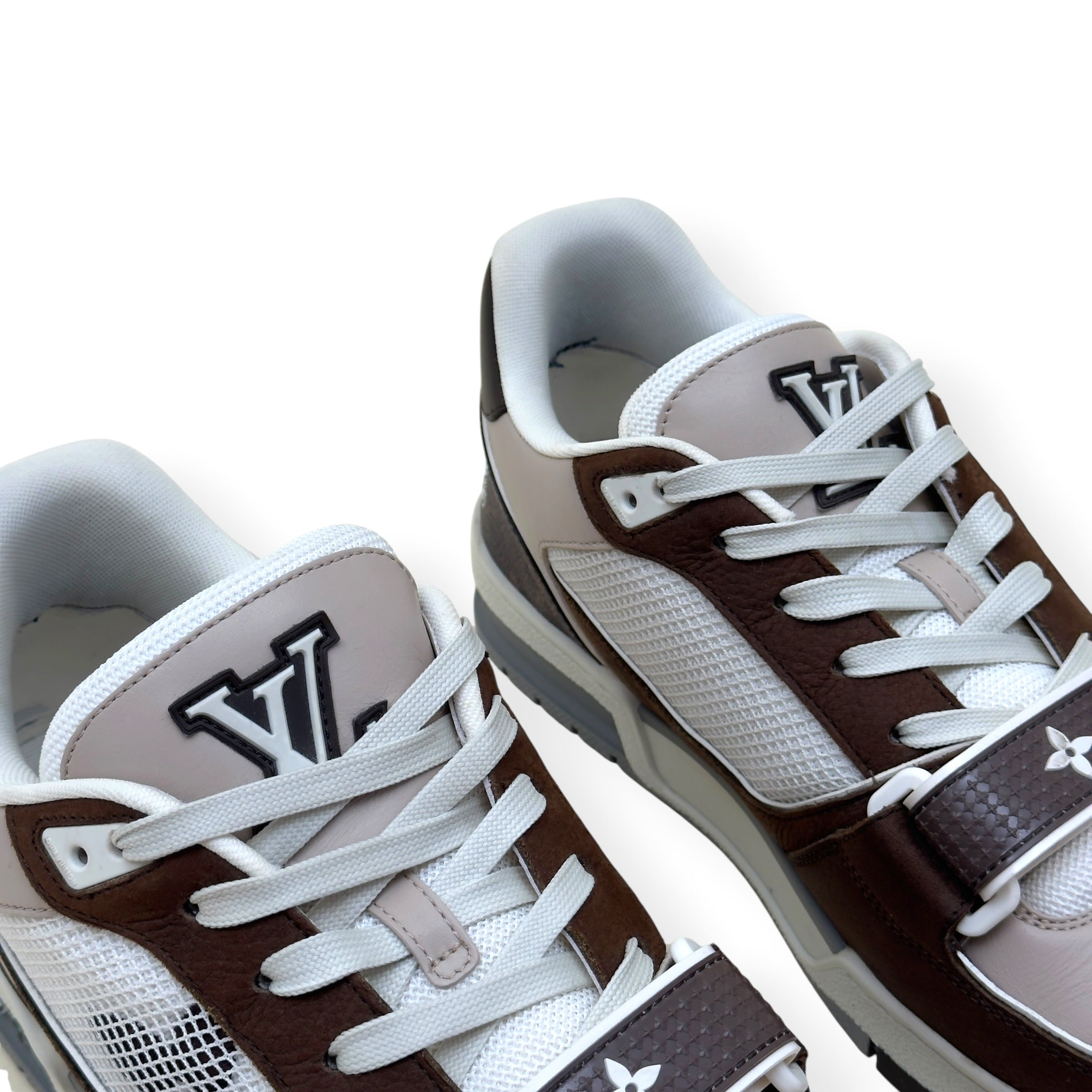 LOUIS VUITTON LV TRAINER MONOGRAM ECLIPSE SNEAKER BROWN UK7.5