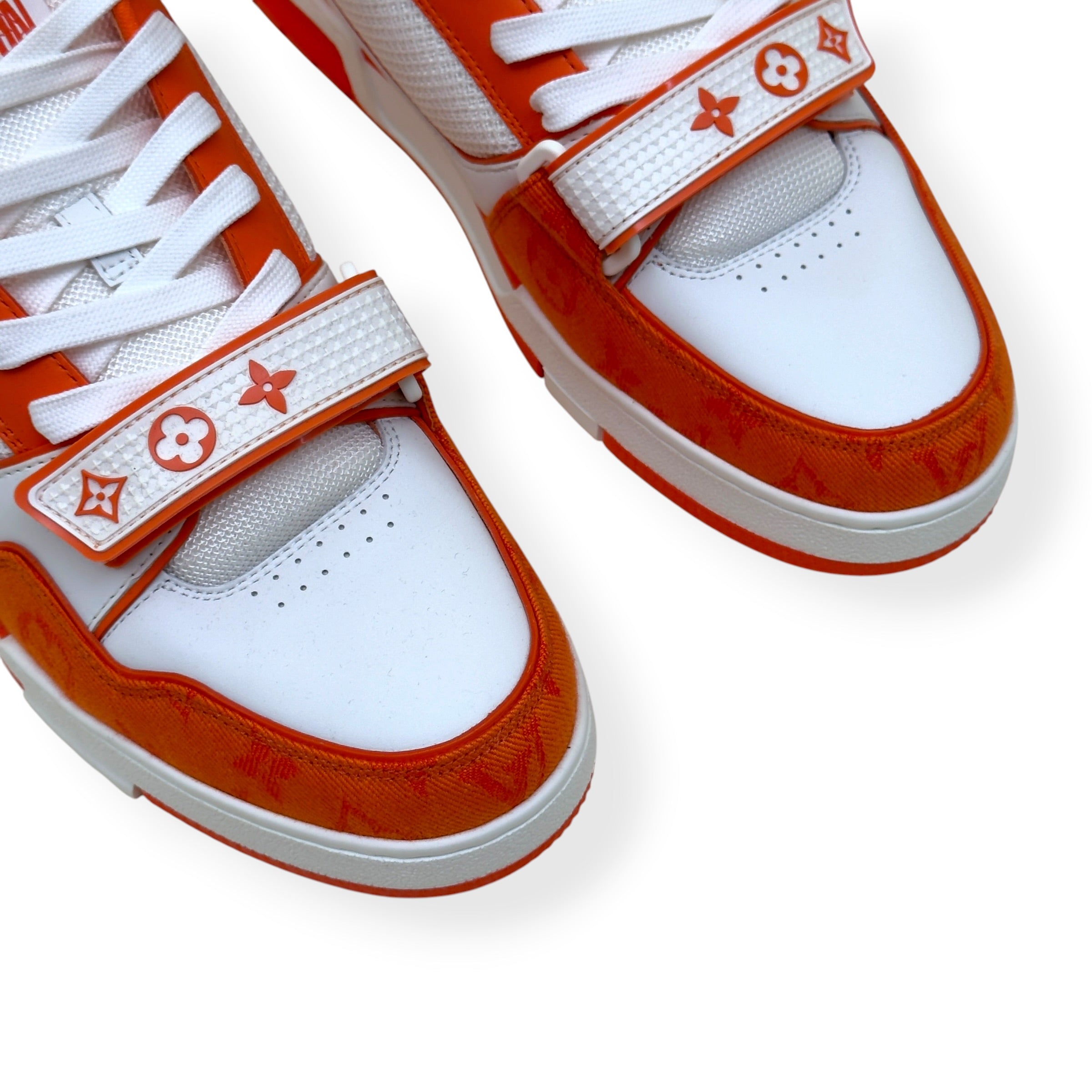 LOUIS VUITTON LV TRAINER MONOGRAM SNEAKER ORANGE / WHITE UK9