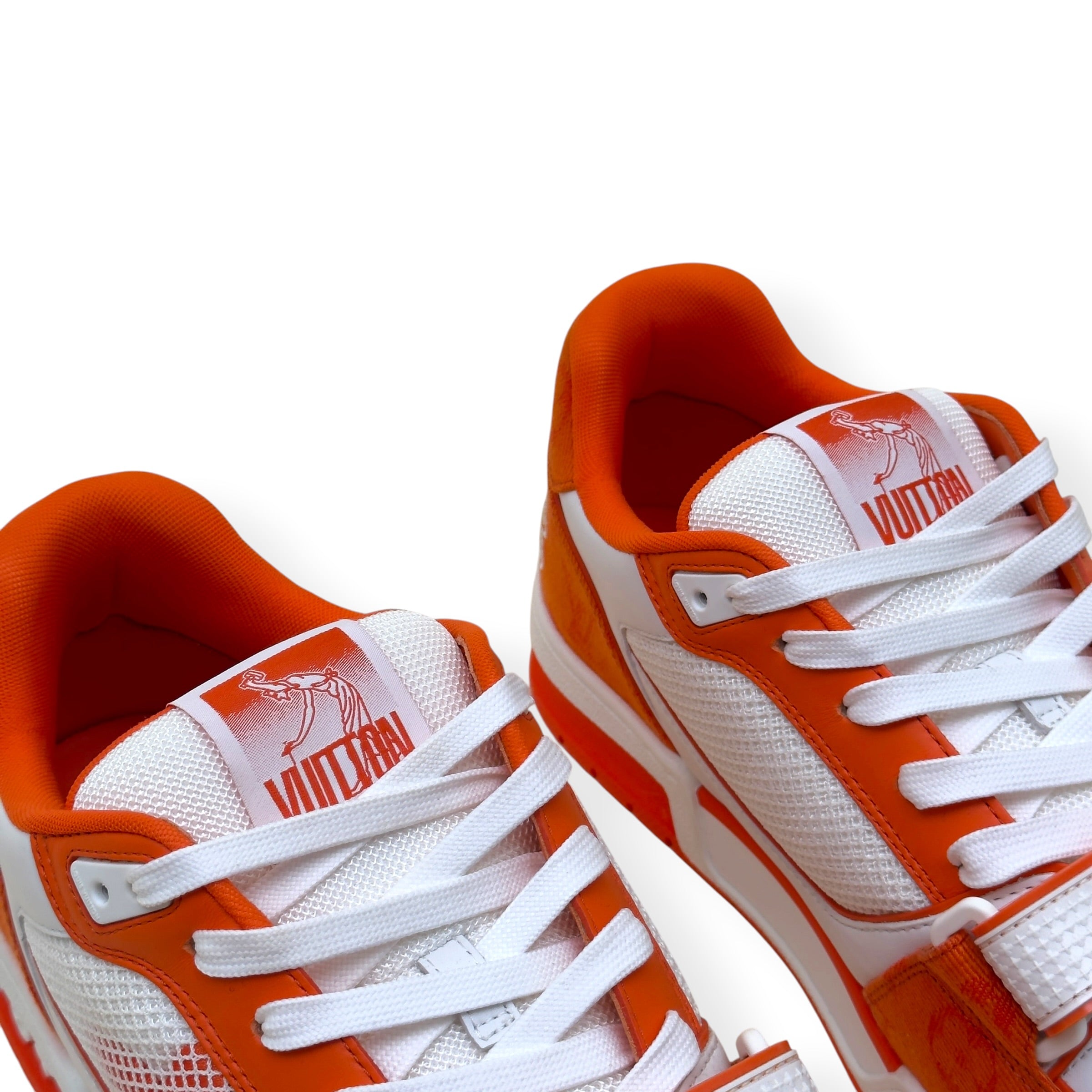 LOUIS VUITTON LV TRAINER MONOGRAM SNEAKER ORANGE / WHITE UK9