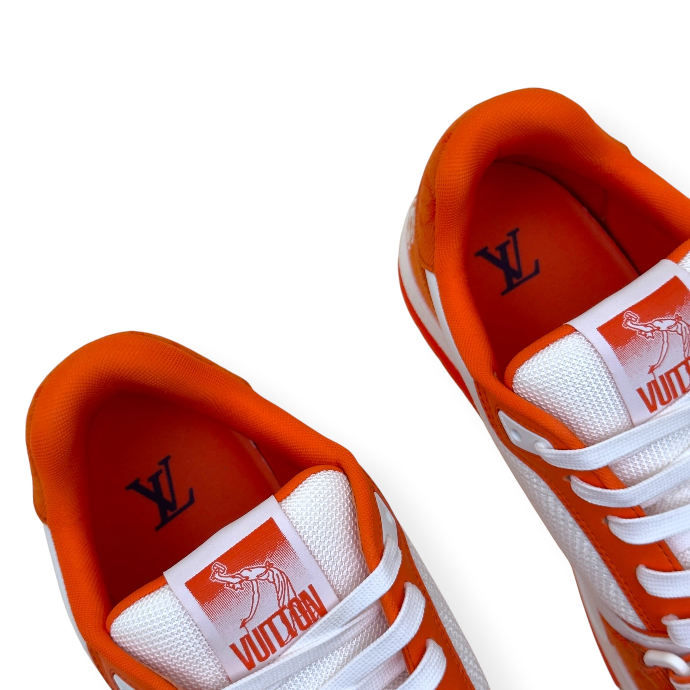 LOUIS VUITTON LV TRAINER MONOGRAM SNEAKER ORANGE / WHITE UK9