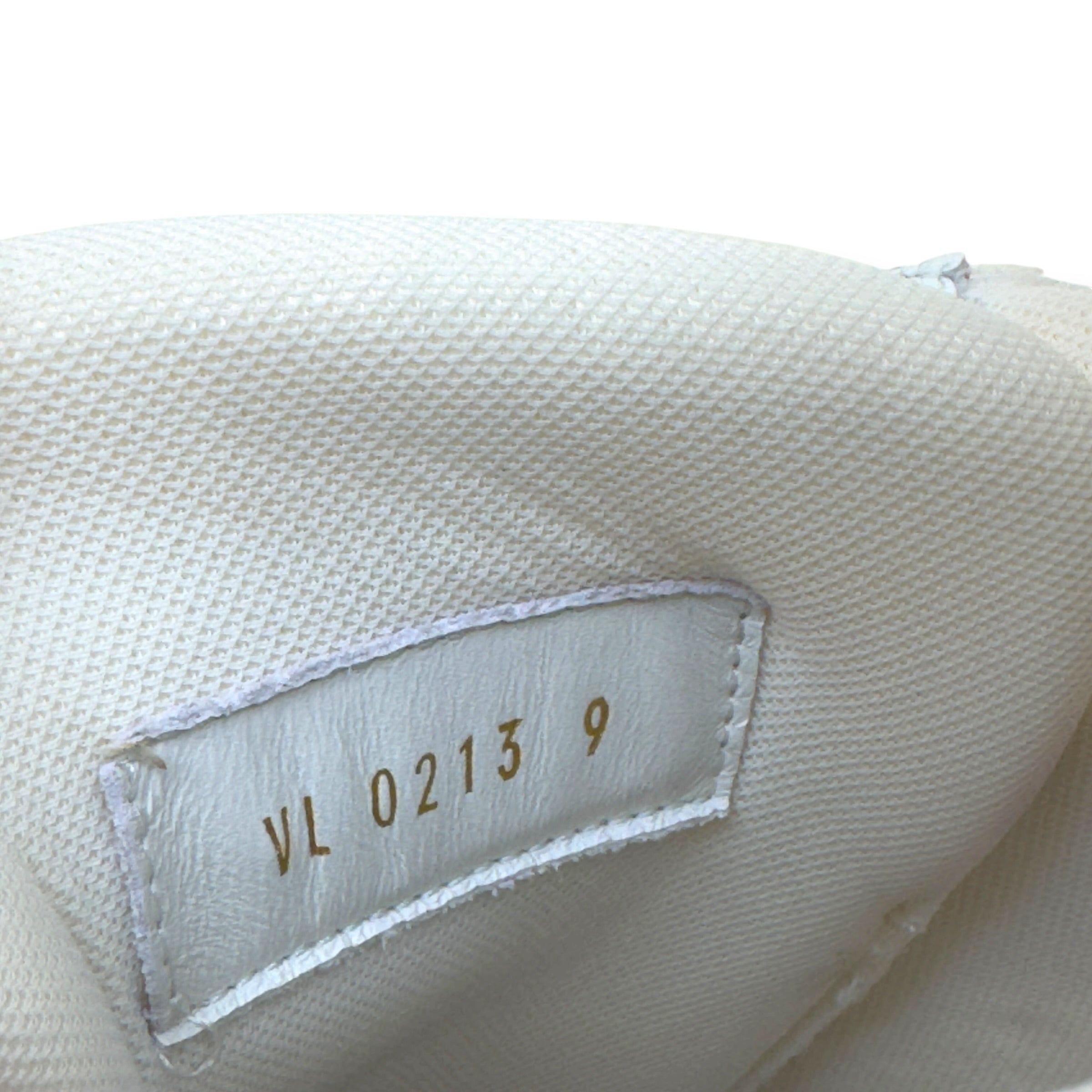 LOUIS VUITTON LV TRAINER MONOGRAM EMBOSSED SNEAKER PINK / WHITE UK9