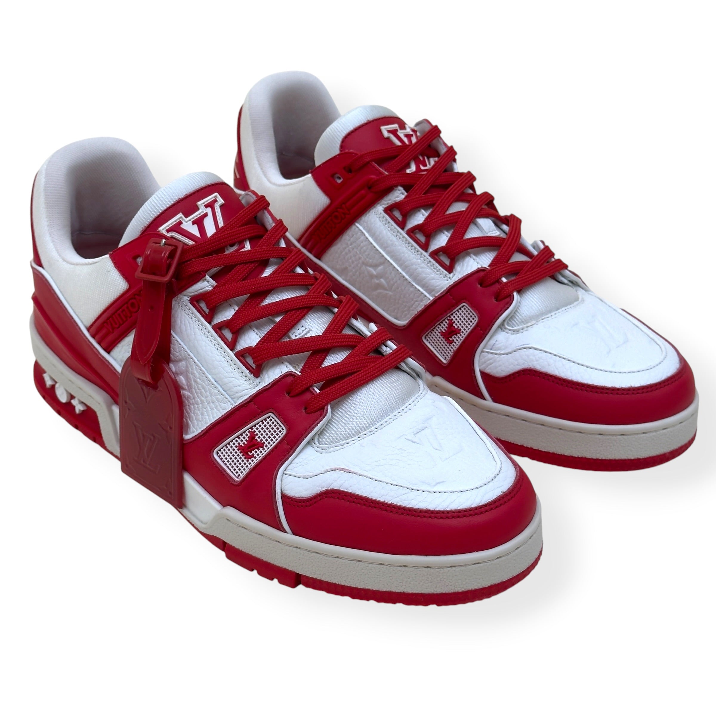LOUIS VUITTON LV TRAINER SNEAKER RED / WHITE UK9