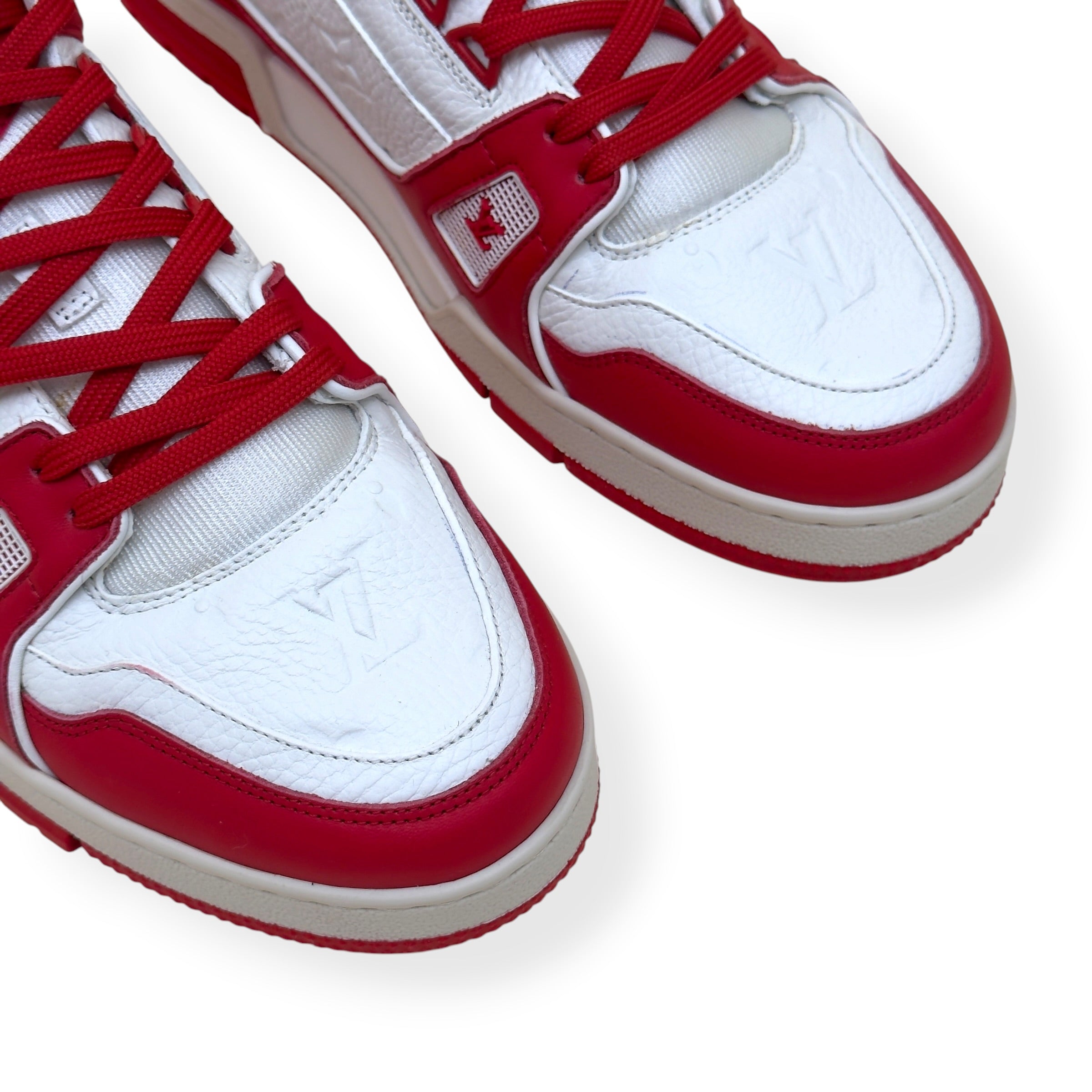 LOUIS VUITTON LV TRAINER SNEAKER RED / WHITE UK9