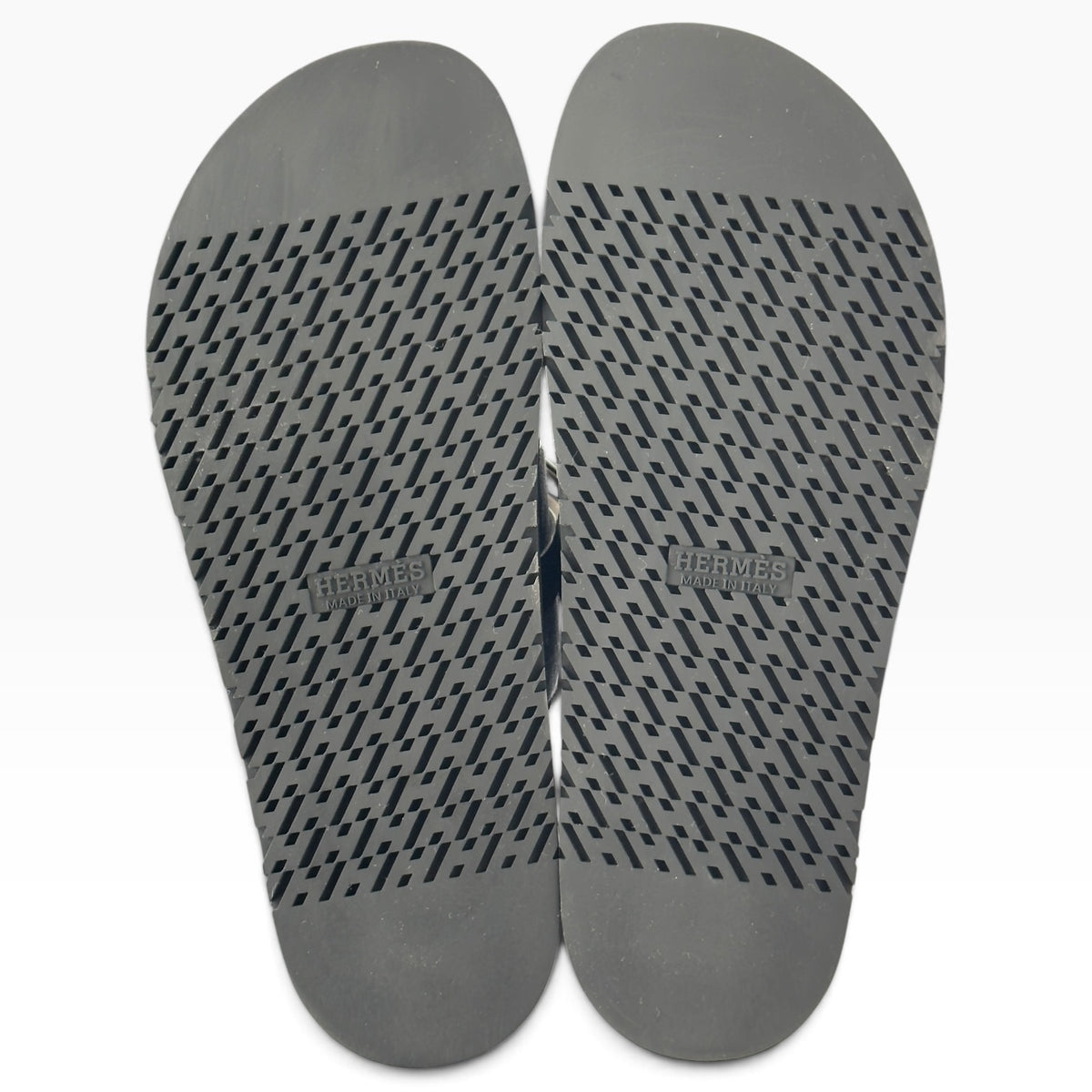 HERMES JACKSON SUEDE / LEATHER SANDALS NAVY BLEU / NOIR 44.5 / UK10.5