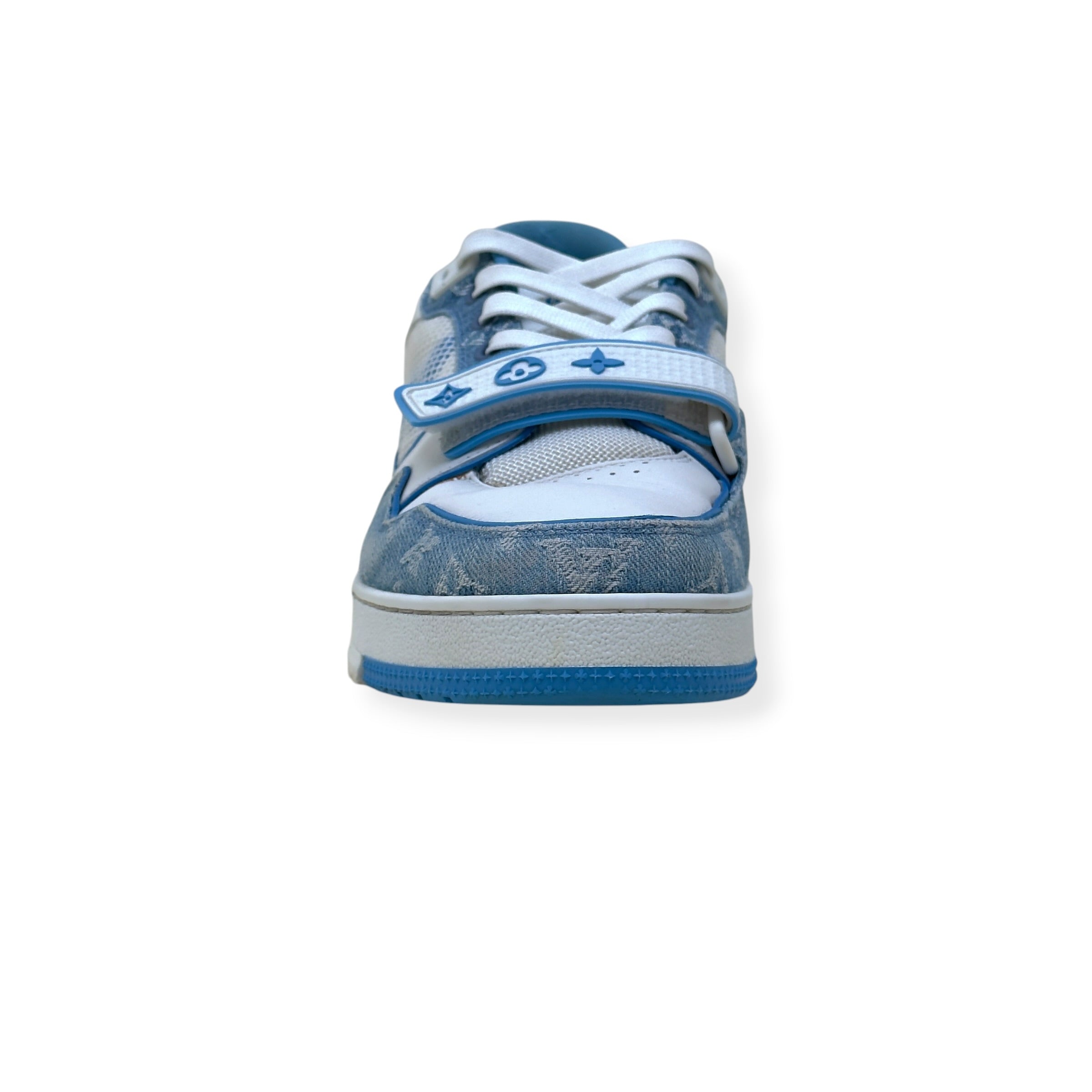 LOUIS VUITTON LV TRAINER MONOGRAM DENIM SNEAKER BLUE / WHITE UK7.5