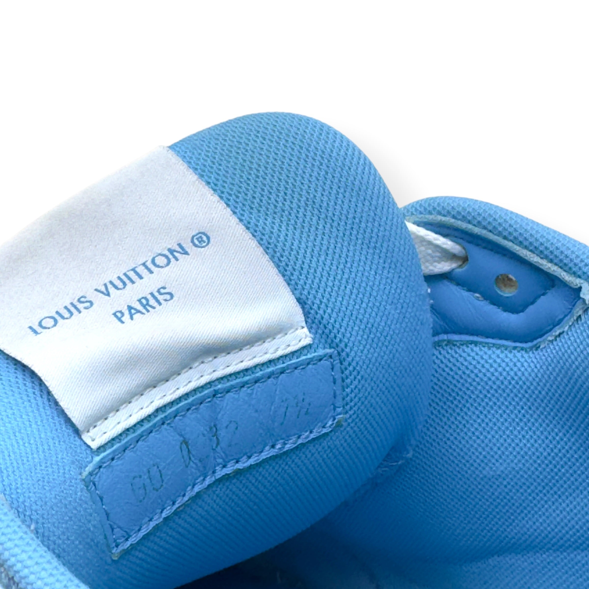 LOUIS VUITTON LV TRAINER MONOGRAM DENIM SNEAKER BLUE / WHITE UK7.5