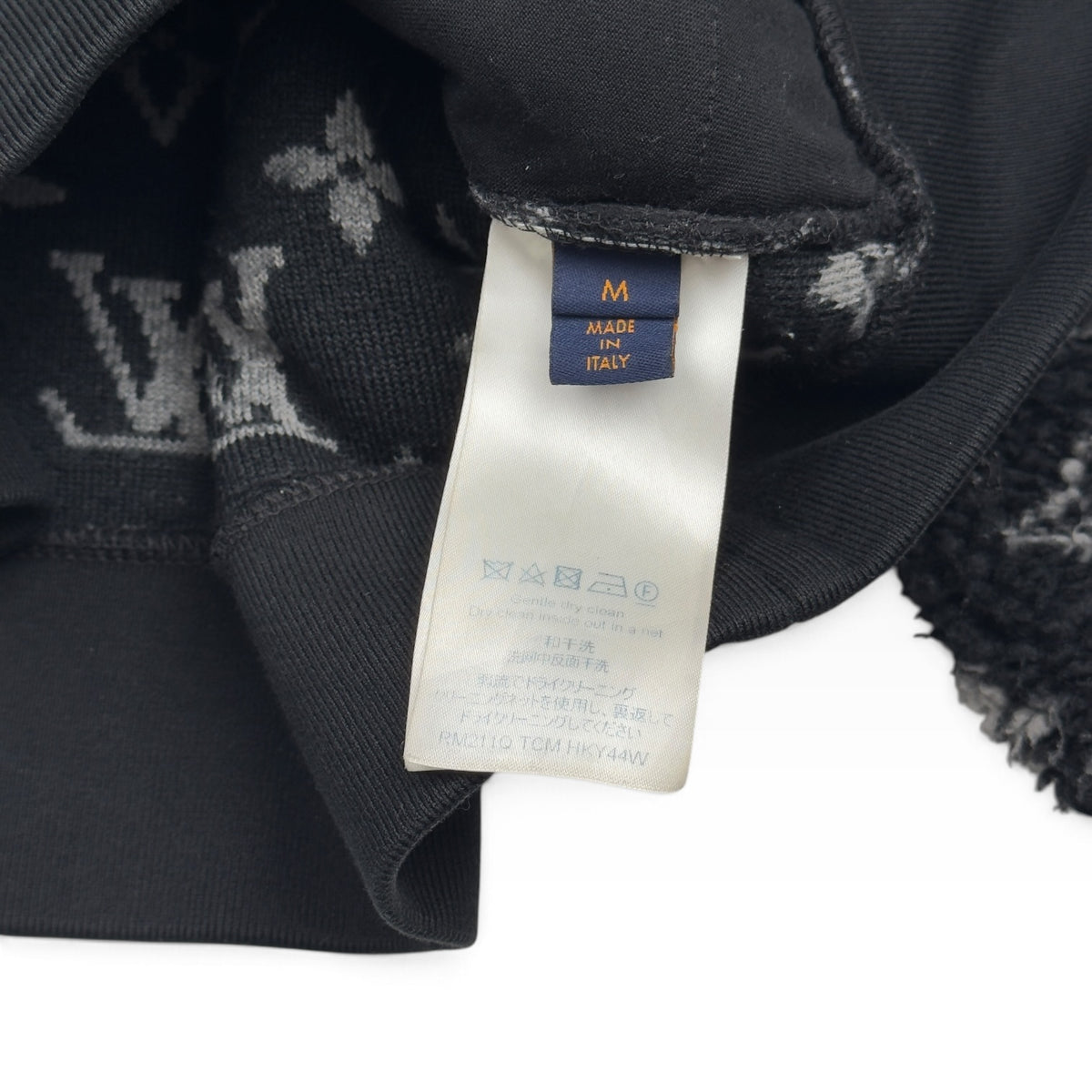 LOUIS VUITTON MONOGRAM JACQUARD FLEECE ZIP-UP JACKET BLACK / GREY M