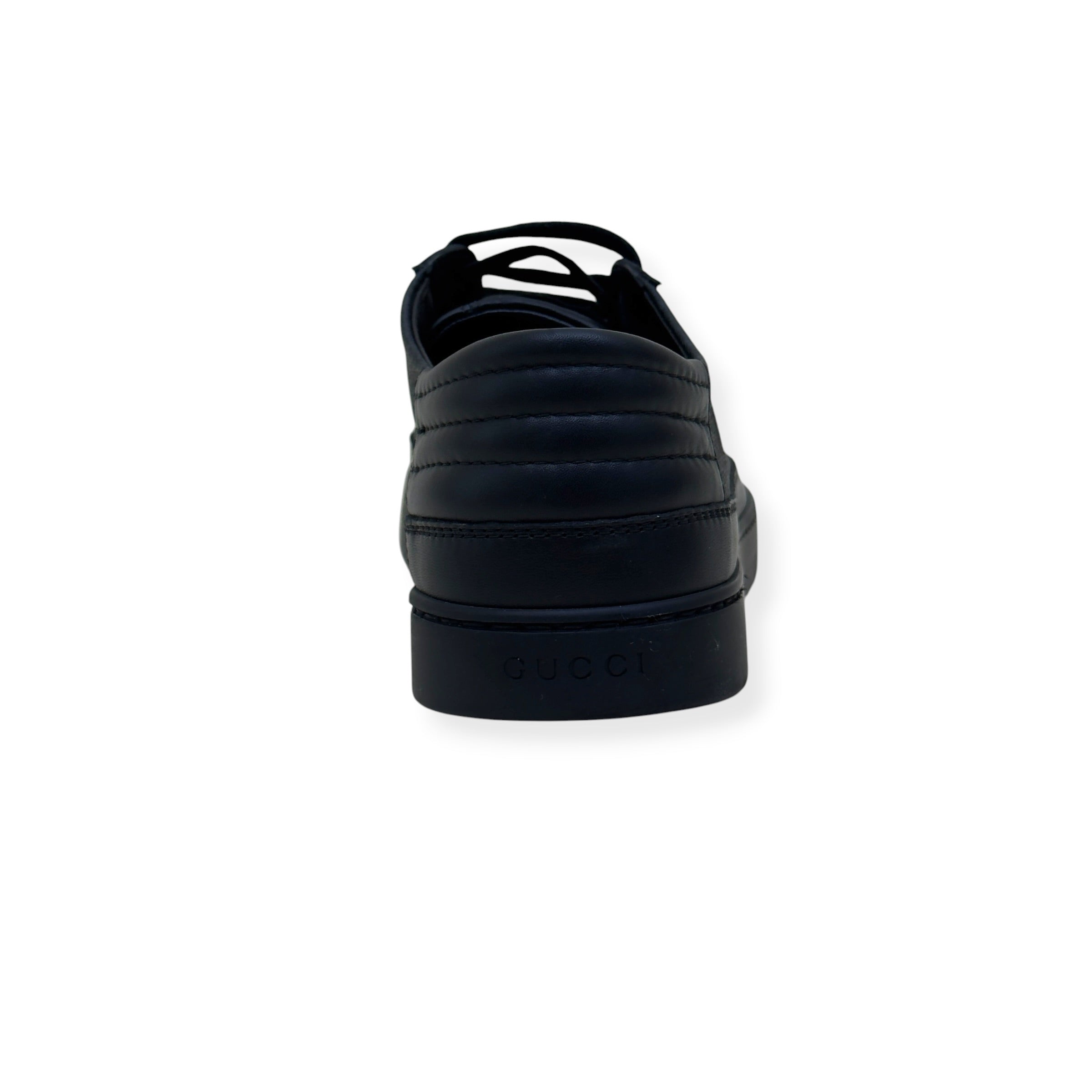 GUCCI SUPREME CANVAS LEATHER LOW-TOP SNEAKER BLACK UK8