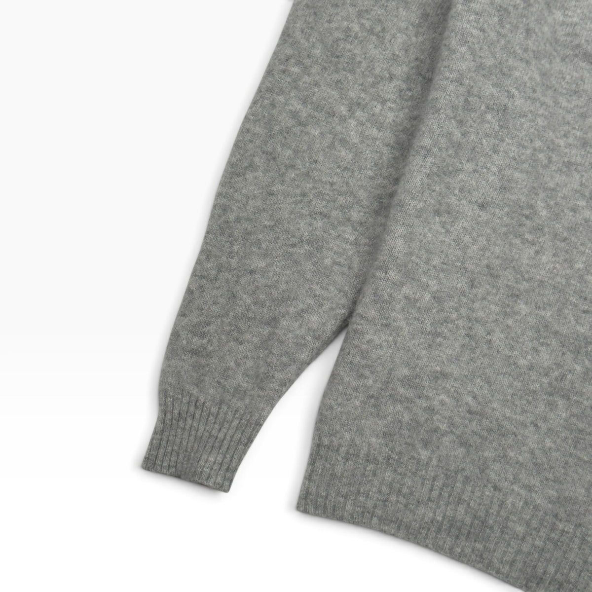 THOM SWEENEY CASHMERE / SILK POLO COLLAR JUMPER GREY L