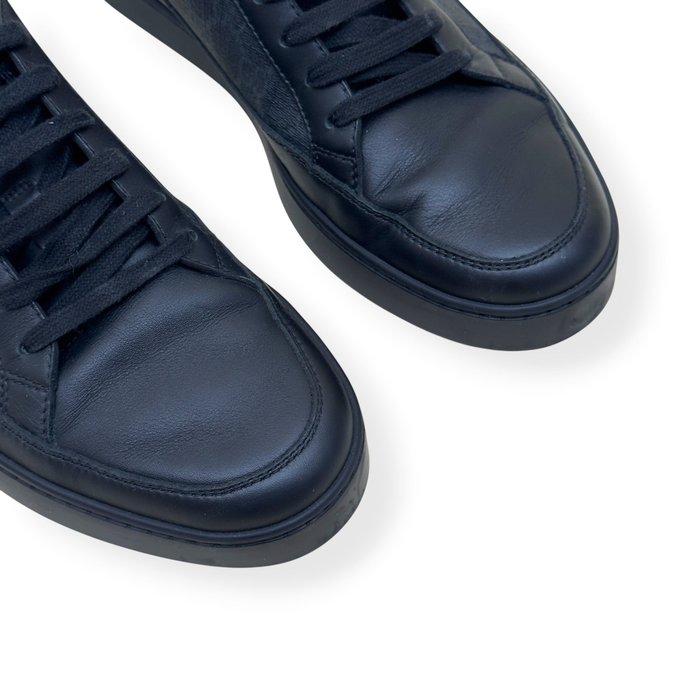 GUCCI SUPREME CANVAS LEATHER LOW-TOP SNEAKER BLACK UK8