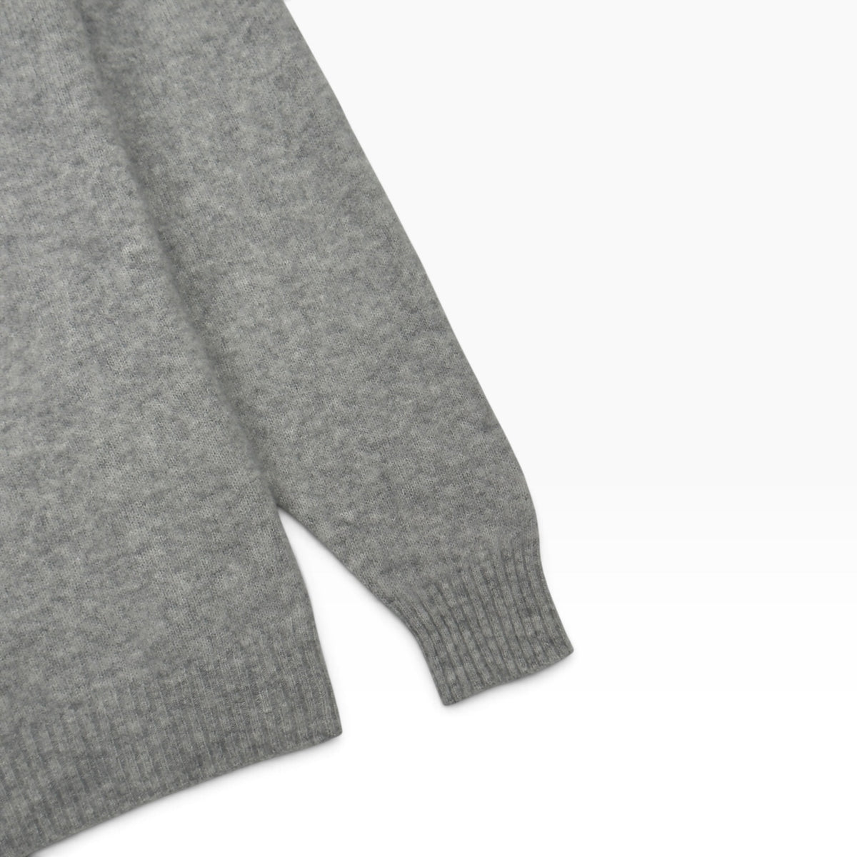 THOM SWEENEY CASHMERE / SILK POLO COLLAR JUMPER GREY L
