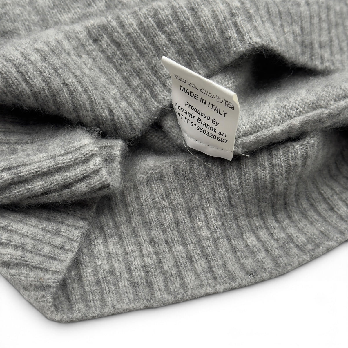 THOM SWEENEY CASHMERE / SILK POLO COLLAR JUMPER GREY L